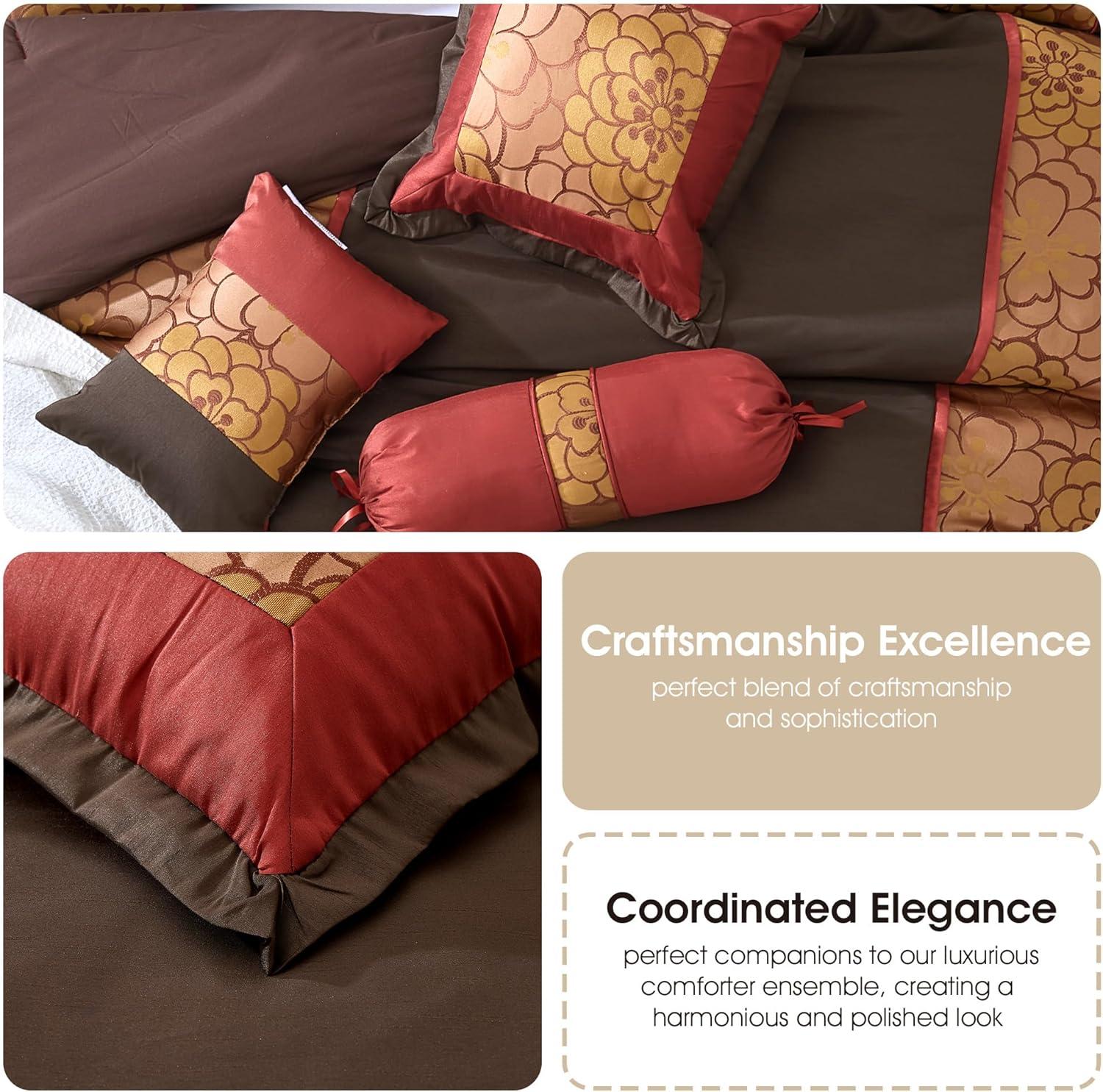 Nanshing America, Inc Sibyl 7 Piece Jacquard Comforter Set