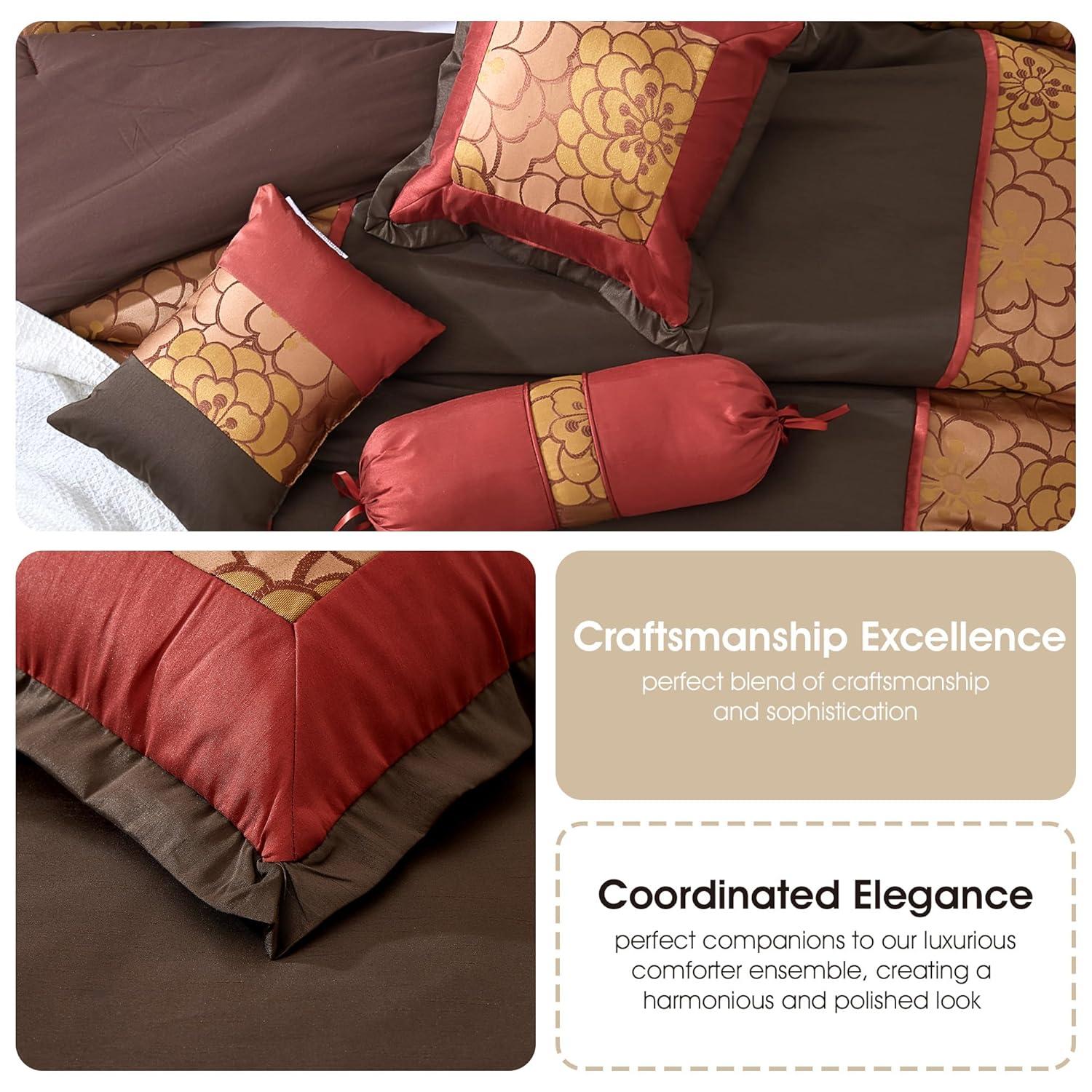 Nanshing America, Inc Sibyl 7 Piece Jacquard Comforter Set