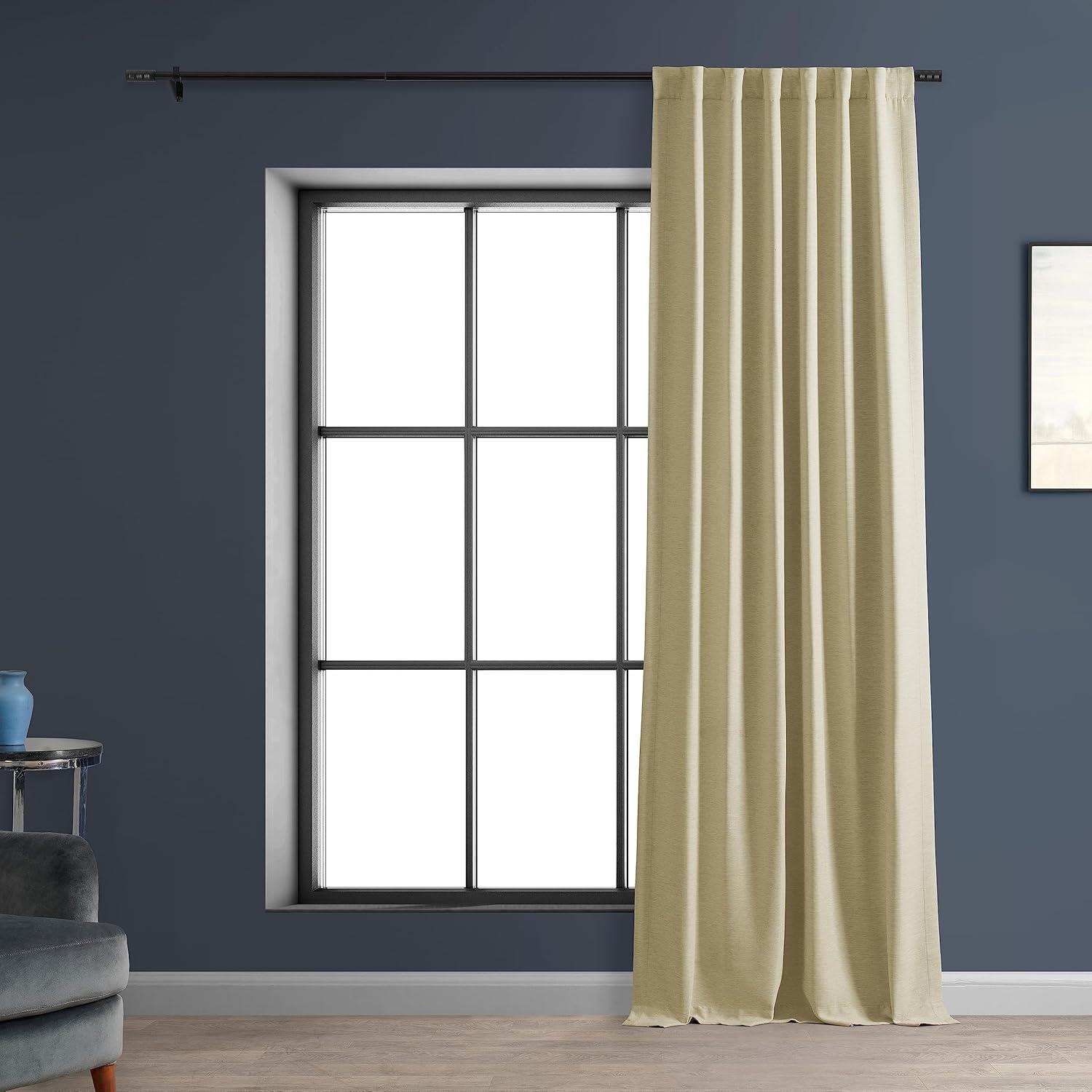 Candlelight Beige Textured Room Darkening Curtains 50" x 84"