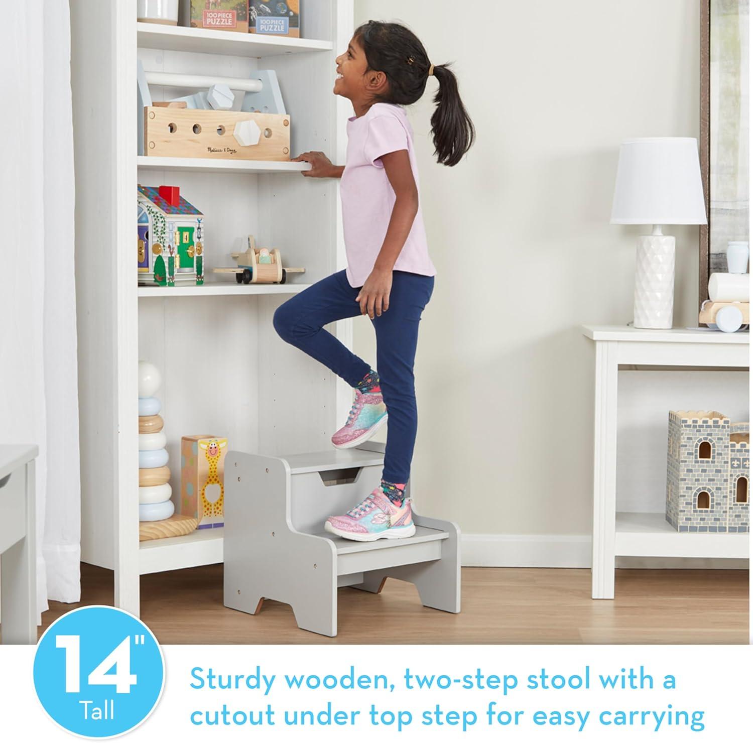 Melissa & Doug Wooden Step Stool - Gray