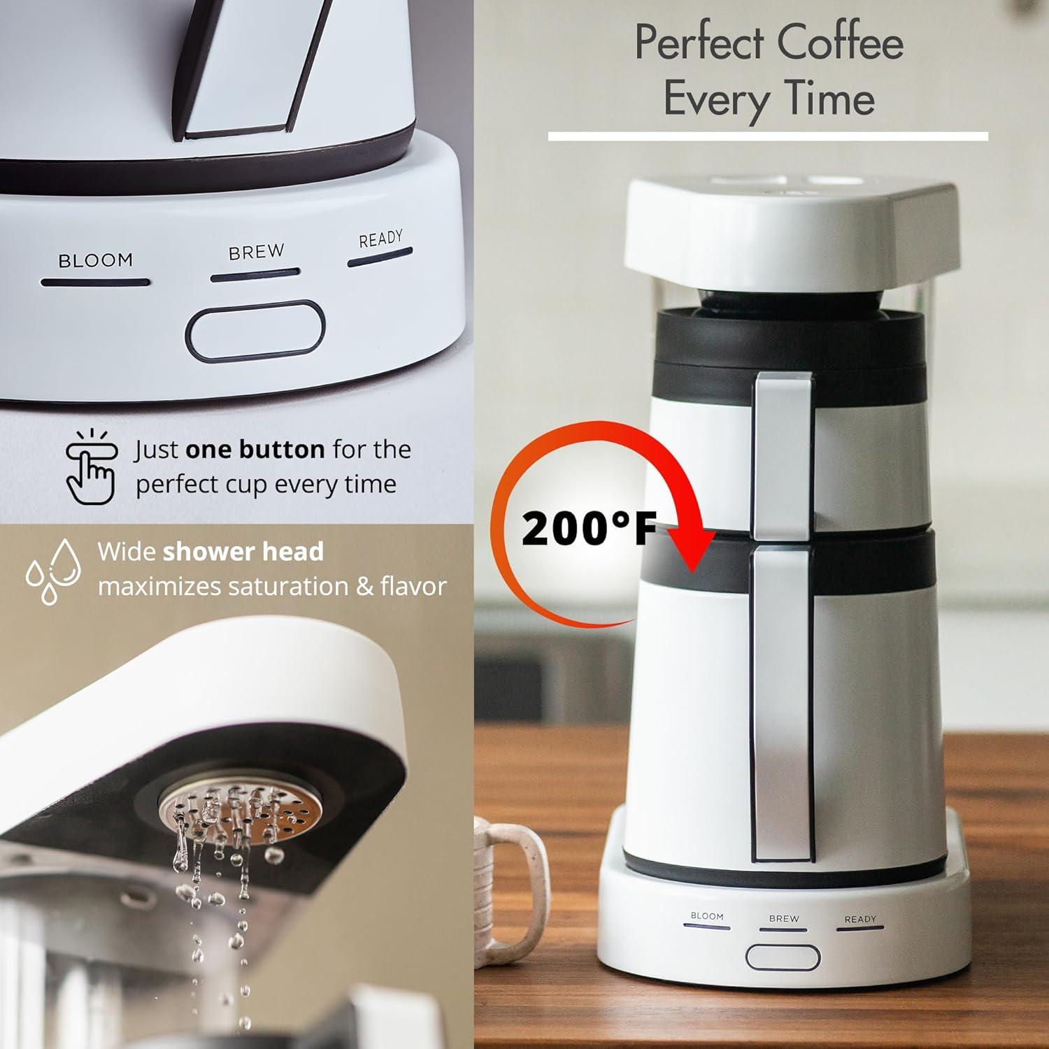 White Stainless Steel Simulated Pour-Over Coffee Maker