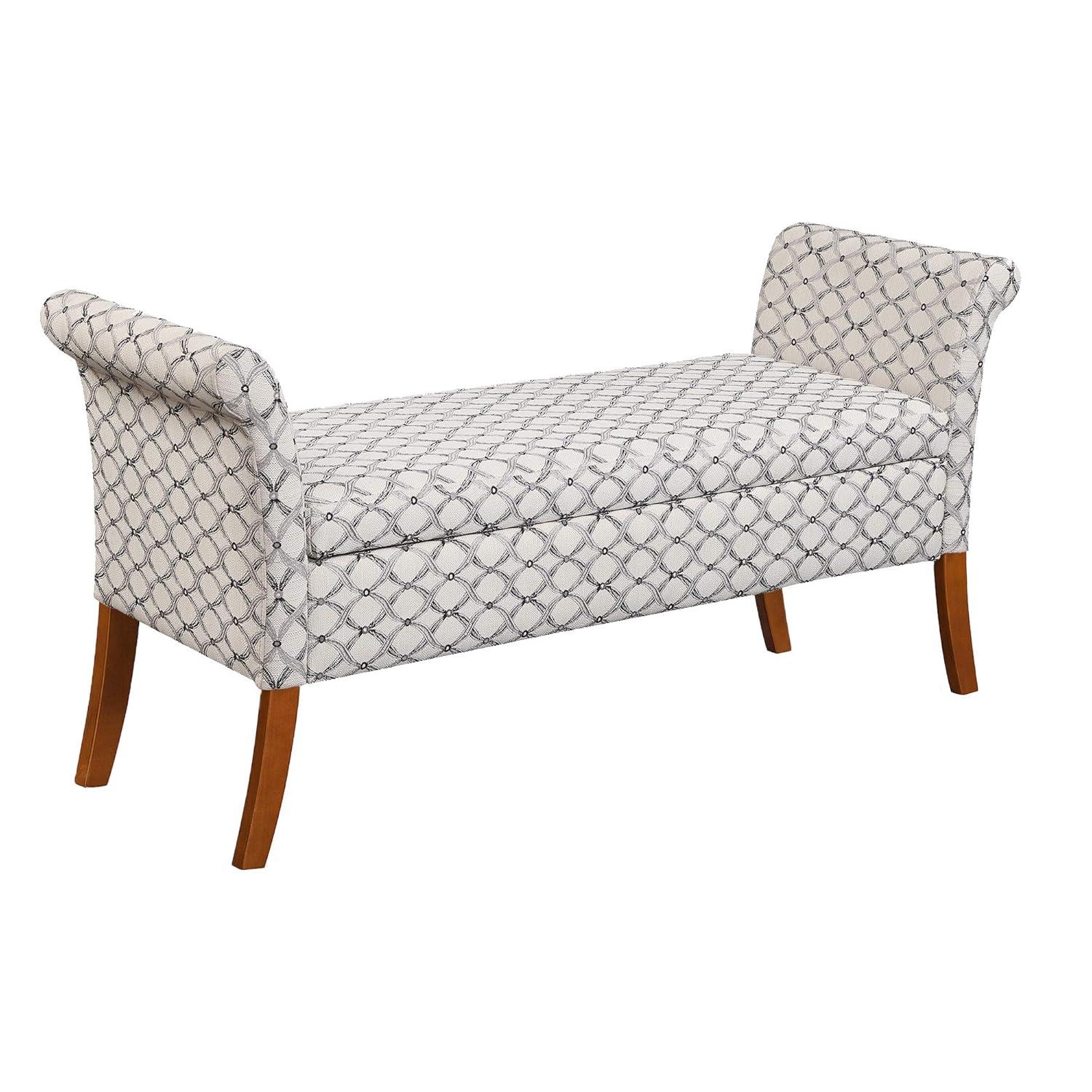 Designs4Comfort Garbo Storage Bench Ottoman  Ribbon Pattern Fabric