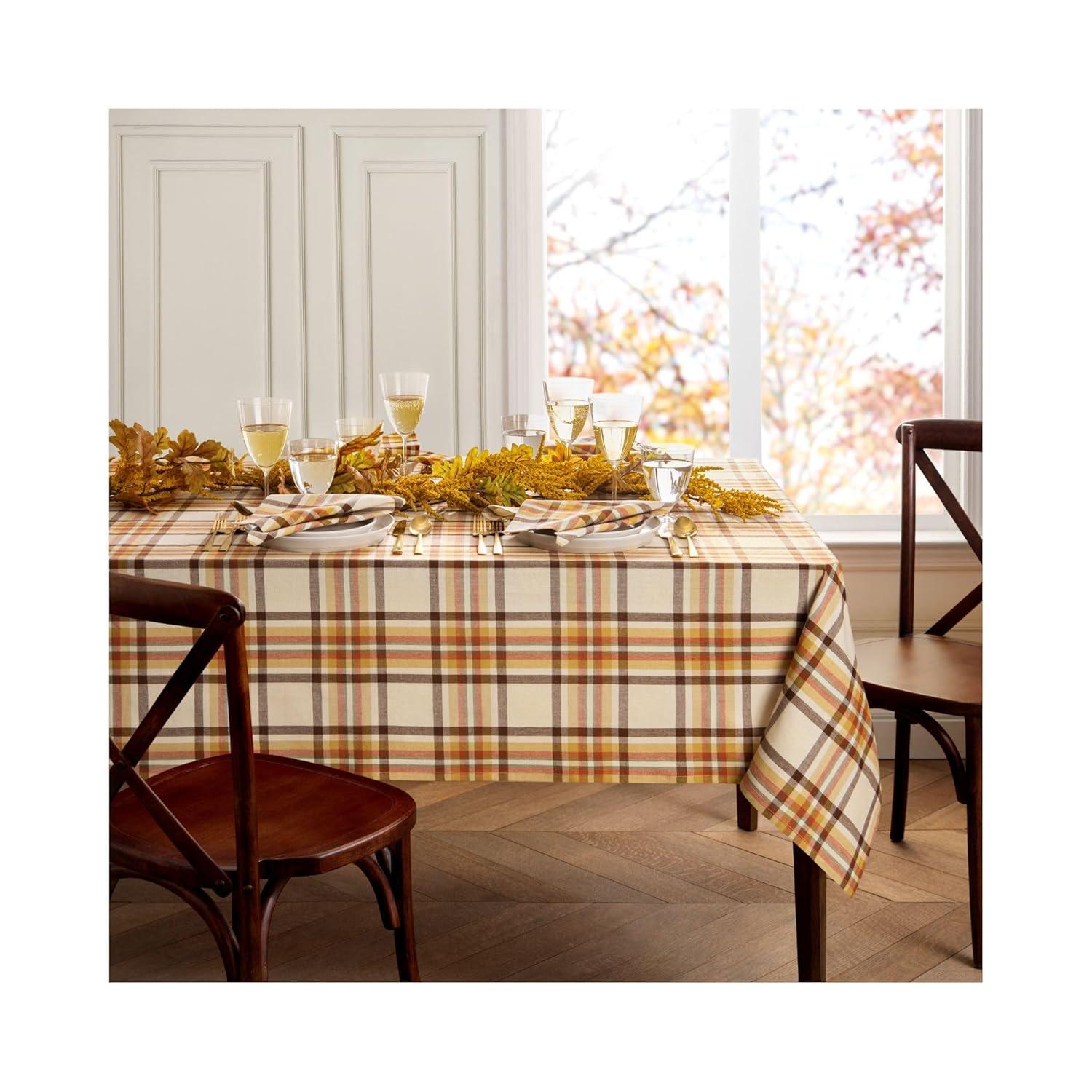 Russet Harvest Woven Plaid Tablecloth - Multicolor - 60x120 - Elrene Home Fashions