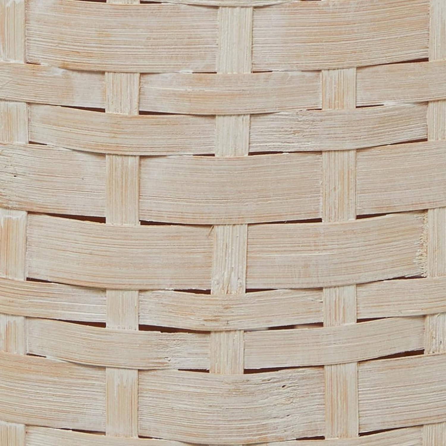 Studio 350 Intricately Woven Tall Bamboo Wood Floor Vase  - White or Brown White - 9"W, 39"H