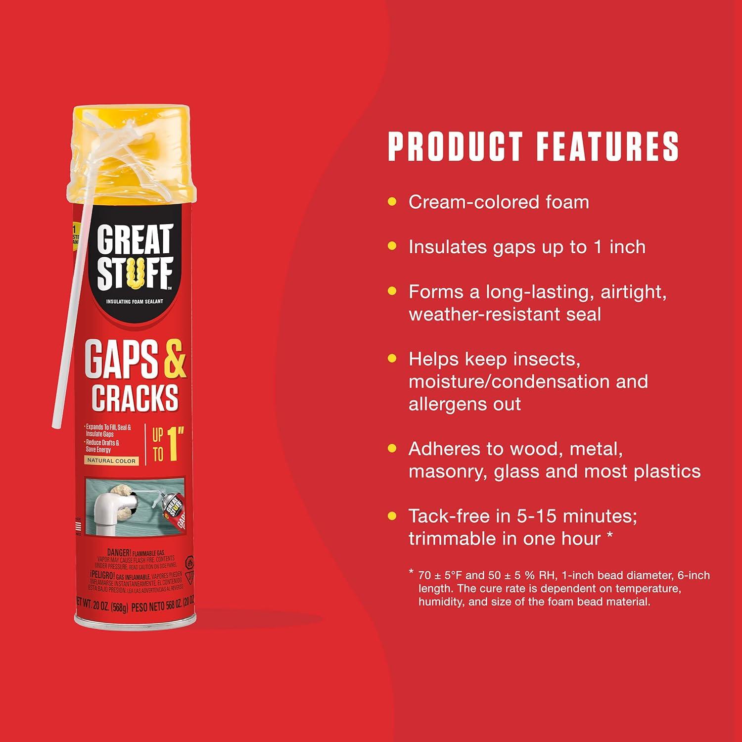 Great Stuff Gap / Crack Insulating Foam Sealant Spray 20 OZ 157911