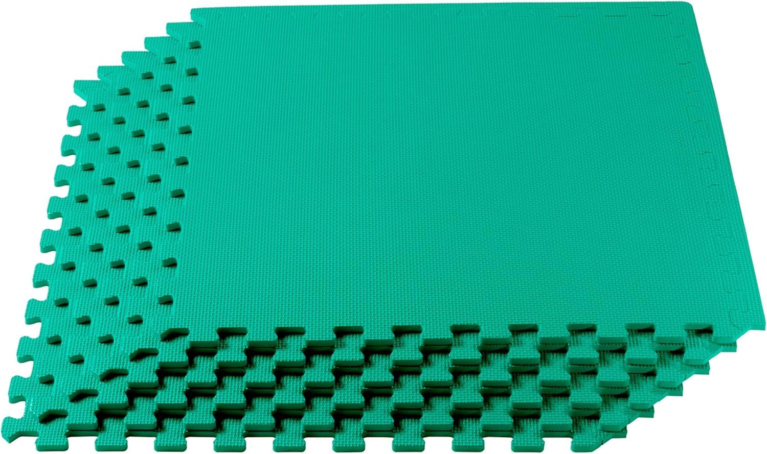 We Sell Mats 3/8 Inch Thick Multipurpose Exercise Floor Mat with EVA Foam, Interlocking Tiles, Anti-Fatigue for Home, or Gym, 24 in x 24