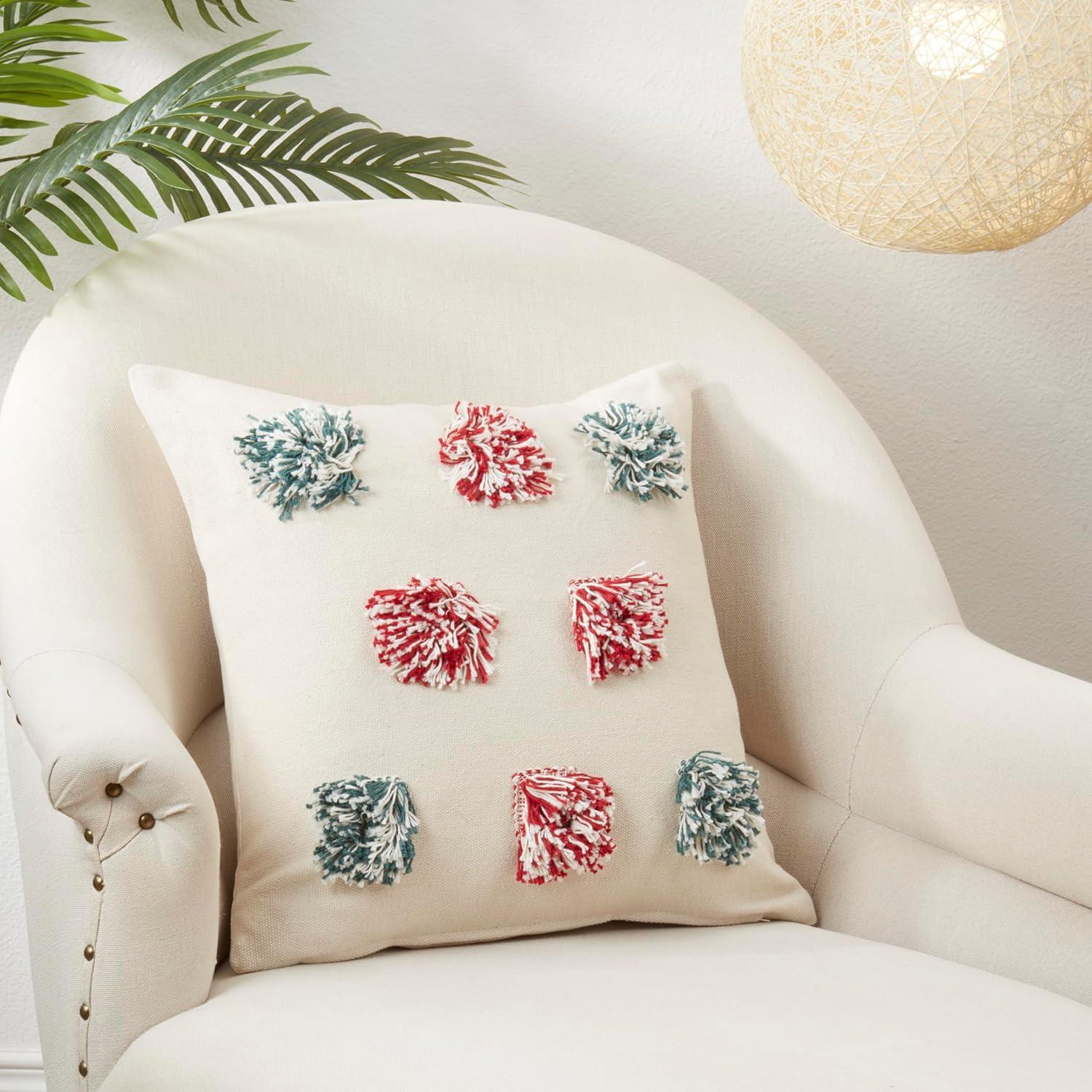 Saro Klani Collection Tassels Cotton Throw Pillow