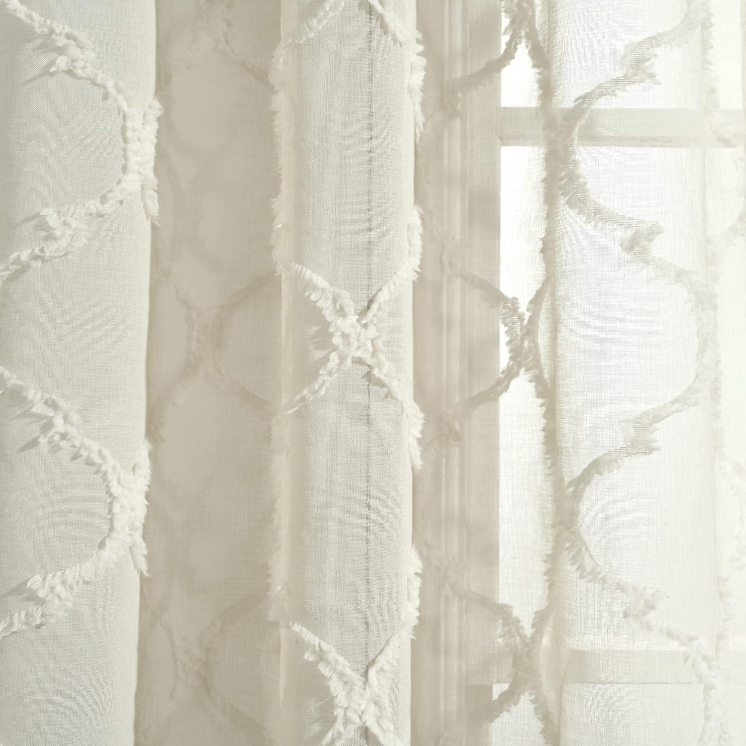 Lush Decor Avon Trellis Sheer Trellis Sheer Curtain Panels (Set of 2)