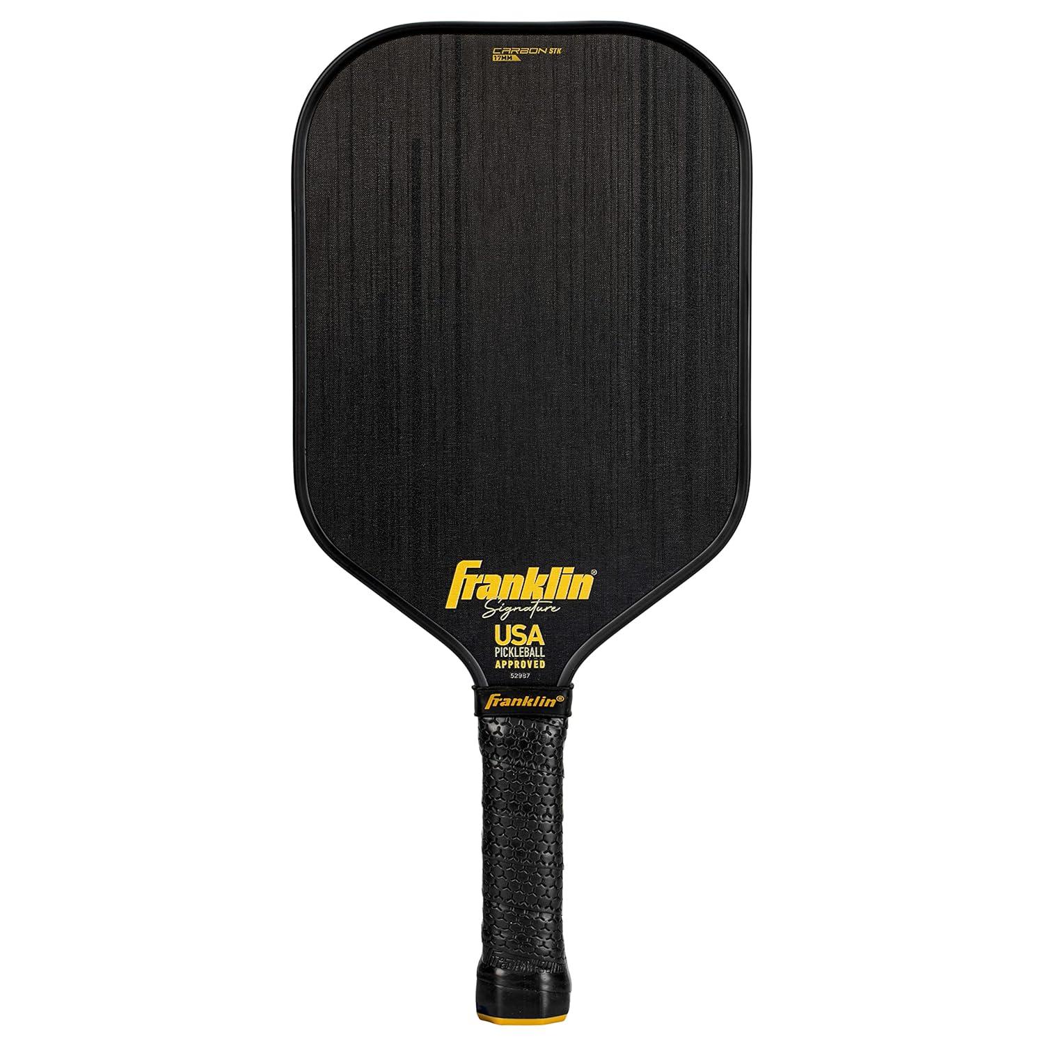 Franklin Sports Pro Pickleball Paddles - Signature Series STK Carbon Fiber Pickleball Paddle - USA Pickleball (USAPA) Approved Tournament Paddle - Polypropylene Core Pro Paddles - 14.5mm 16mm Cores 17mm
