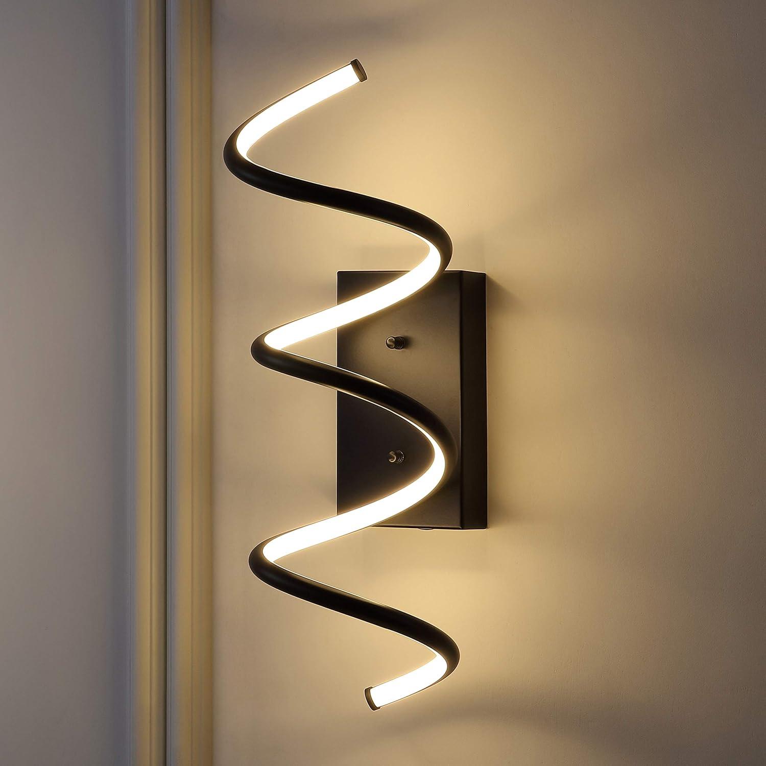 Scribble 20.5" Black Modern LED Vanity Wall Sconce