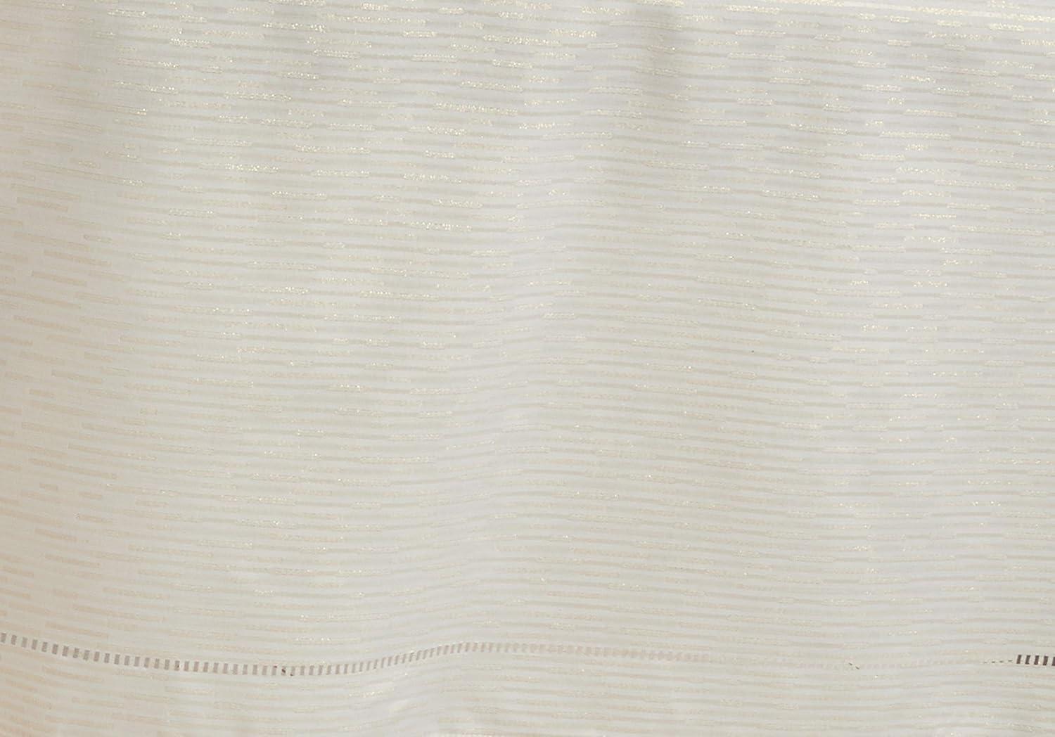 70'' Square Off-White Hemstitched Polyester Tablecloth