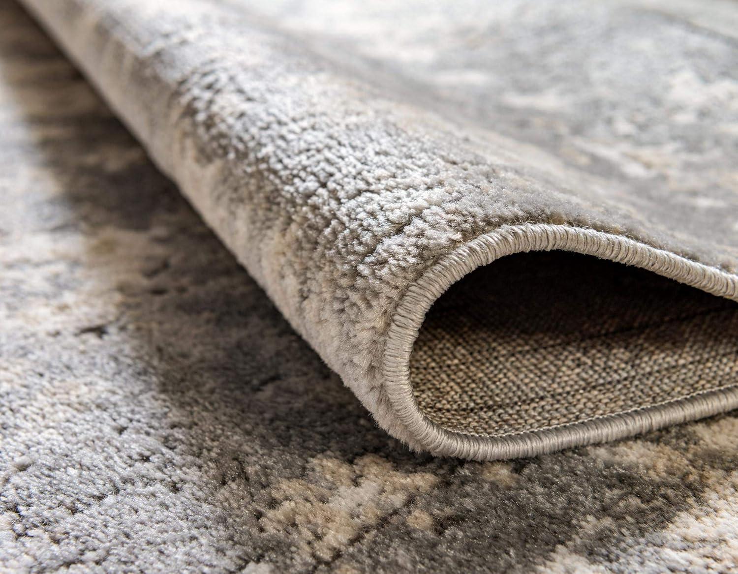 Unique Loom Portland Collection Bohemian Vintage Inspired Tone-on-Tone Design Area Rug (8' 0 x 10' 0 Rectangular, Gray/ Ivory)