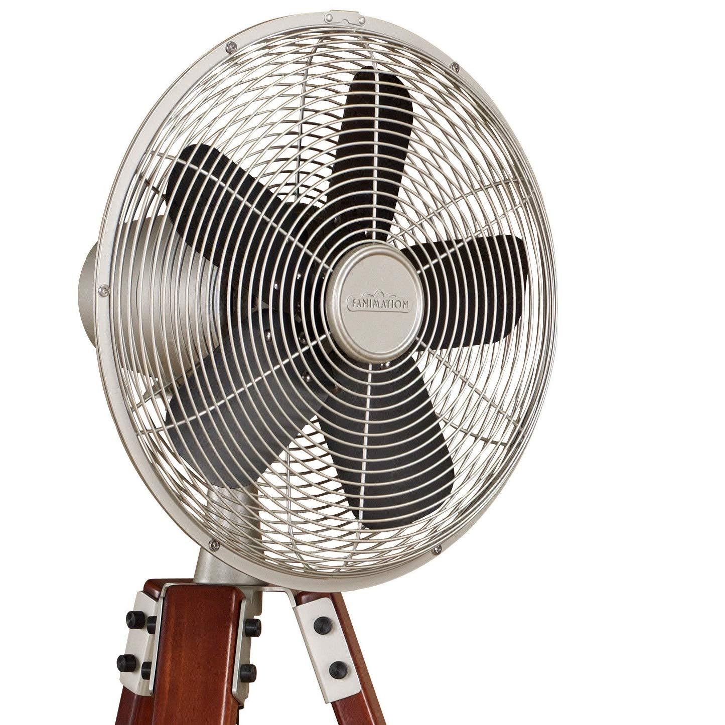 Arden Floor Fan, Satin Nickel
