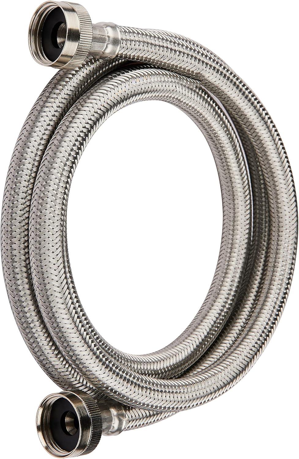 4 Foot Washing Machine Braided Stainless Steel Water Supply Hoses, 2 Pack, PM14X10005