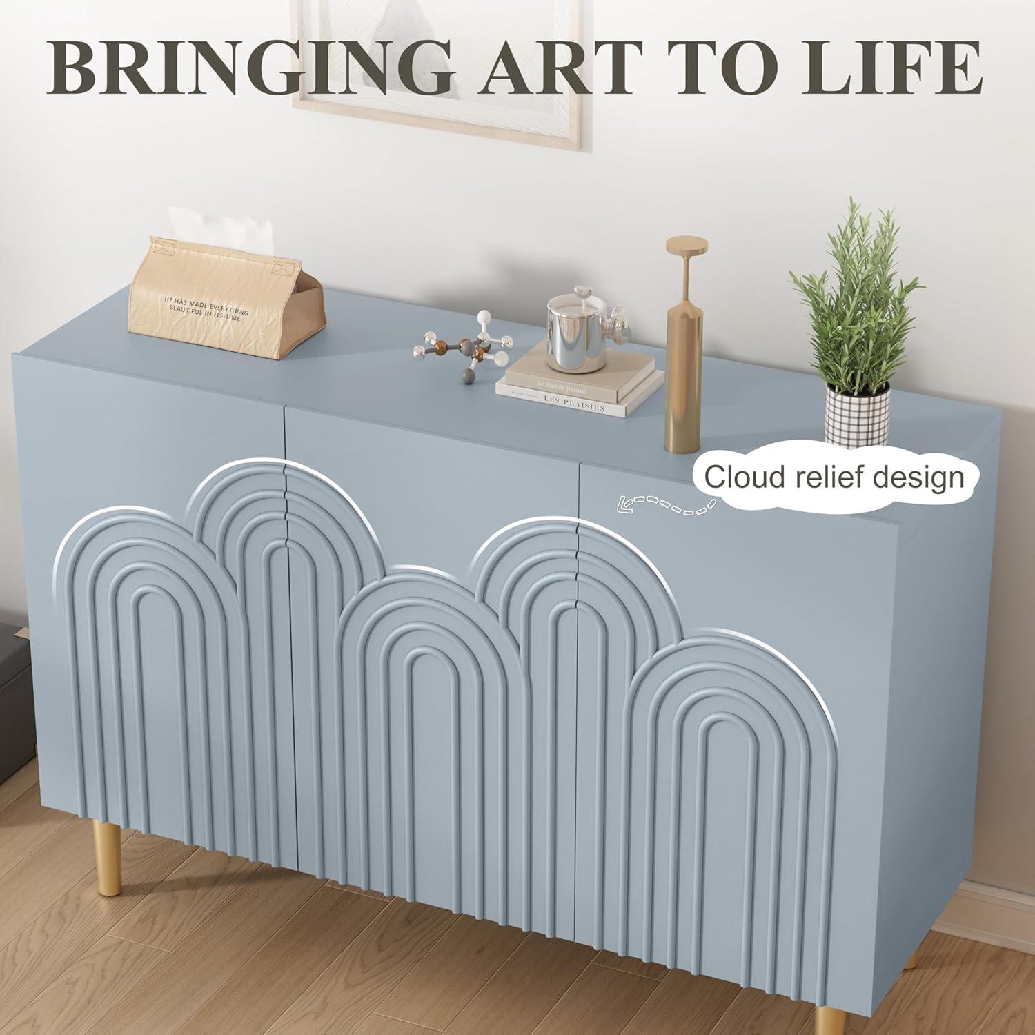 Mercer41 Sirgio 47.2'' Sideboard Buffet Cabinet with 3 Doors for Kitchen, Hallway, Living Room