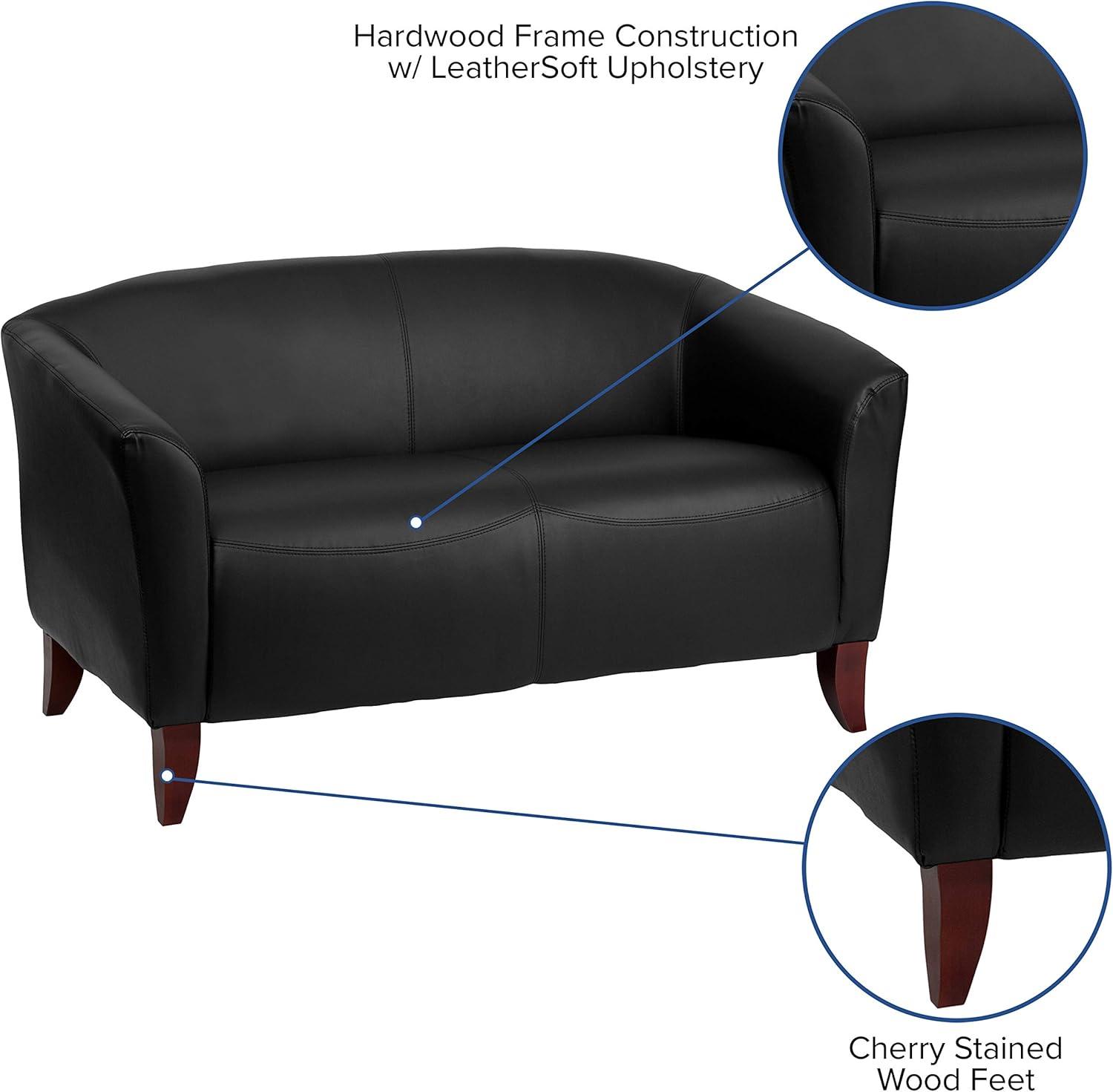 Flash Furniture HERCULES Imperial Series LeatherSoft Loveseat with Cherry Wood Feet