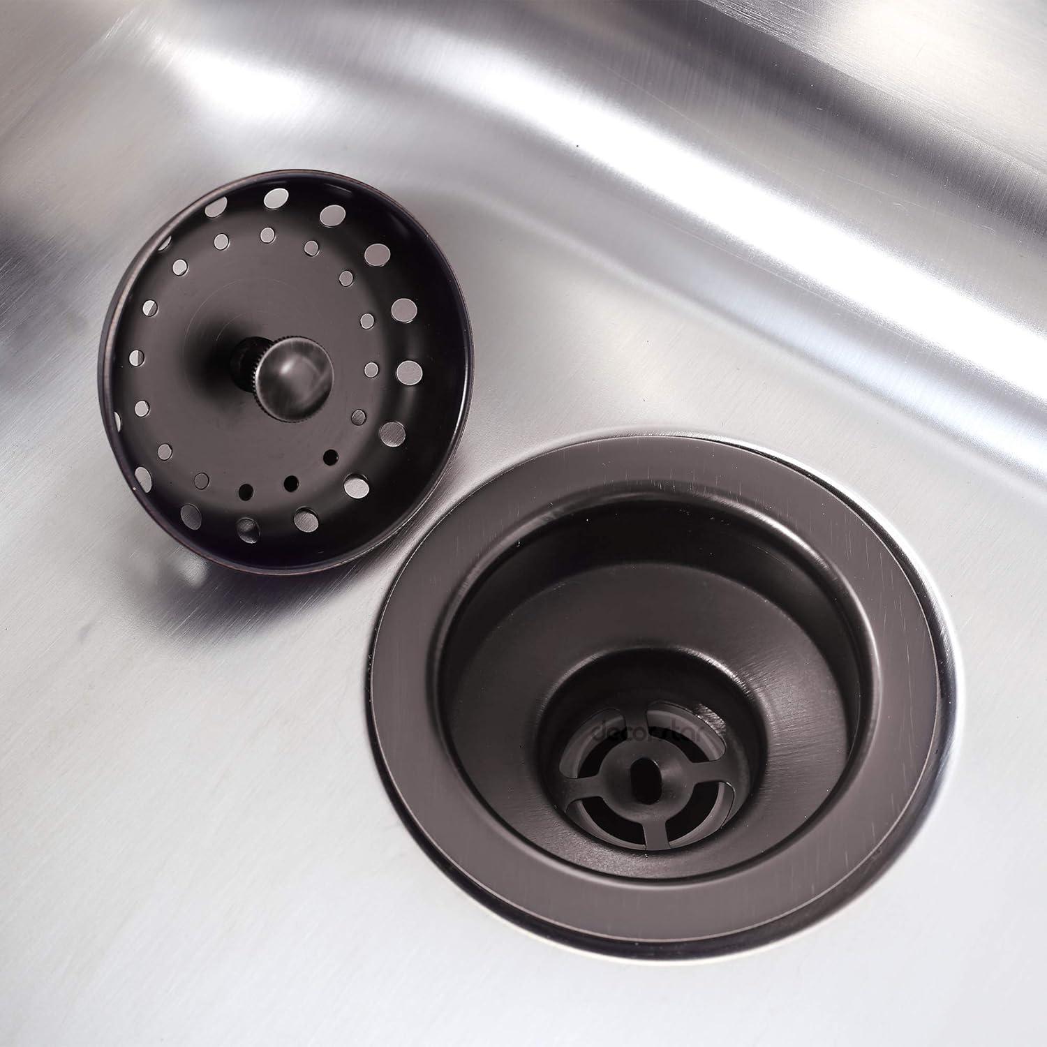 KD-001-O 3 1/2" Drop-In Kitchen/Bar Sink Basket Strainer, Stainless Steel Oil Rubbed Bronze