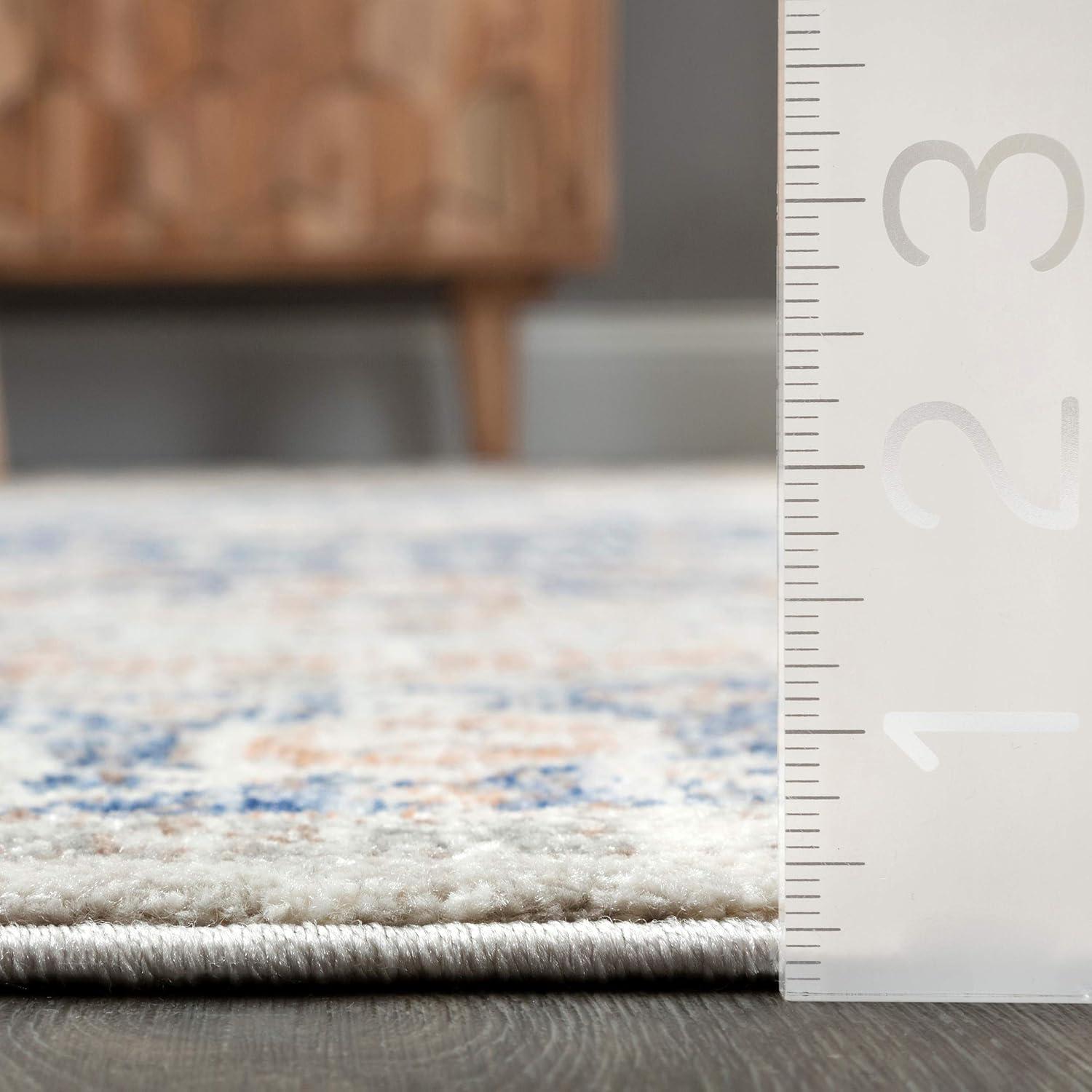 Nuloom Jacquie Oriental/Persian 8x11 Indoor Area Rug for Living Room Bedroom Dining Room Kitchen, Blue/Ivory