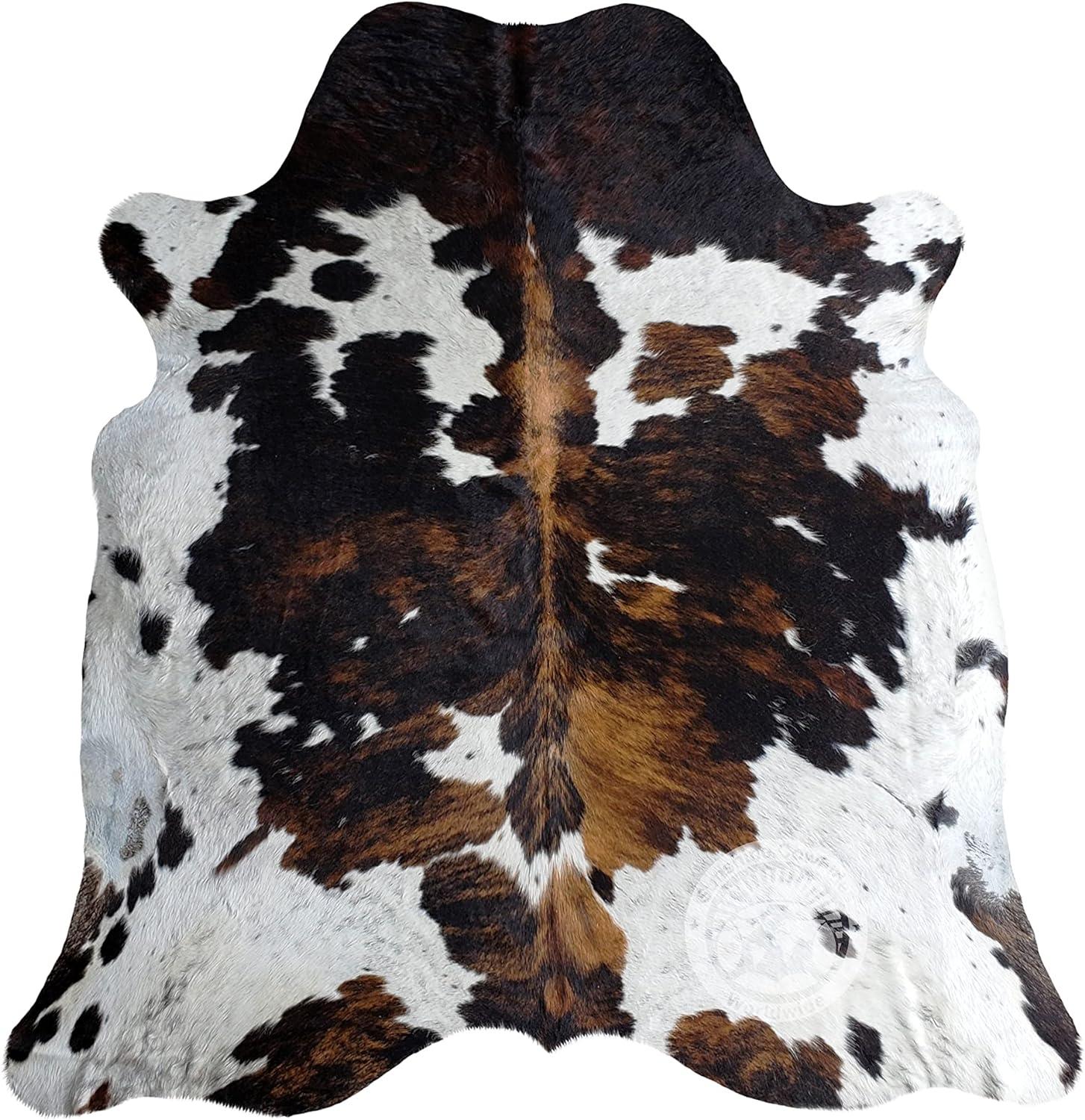 Extra Large Tricolor Genuine Cowhide Rug for Modern Decor