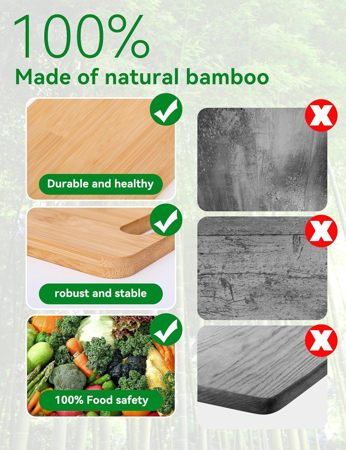 Classic Bamboo 3-Piece Rectangular Cutting Board Set