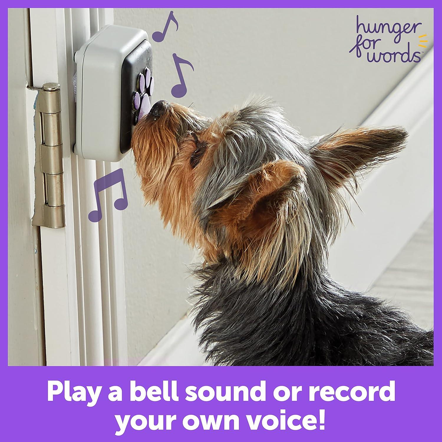 Hunger for Words Talking Pet Doorbell - Recordable Dog Training Toy, Multi-Color