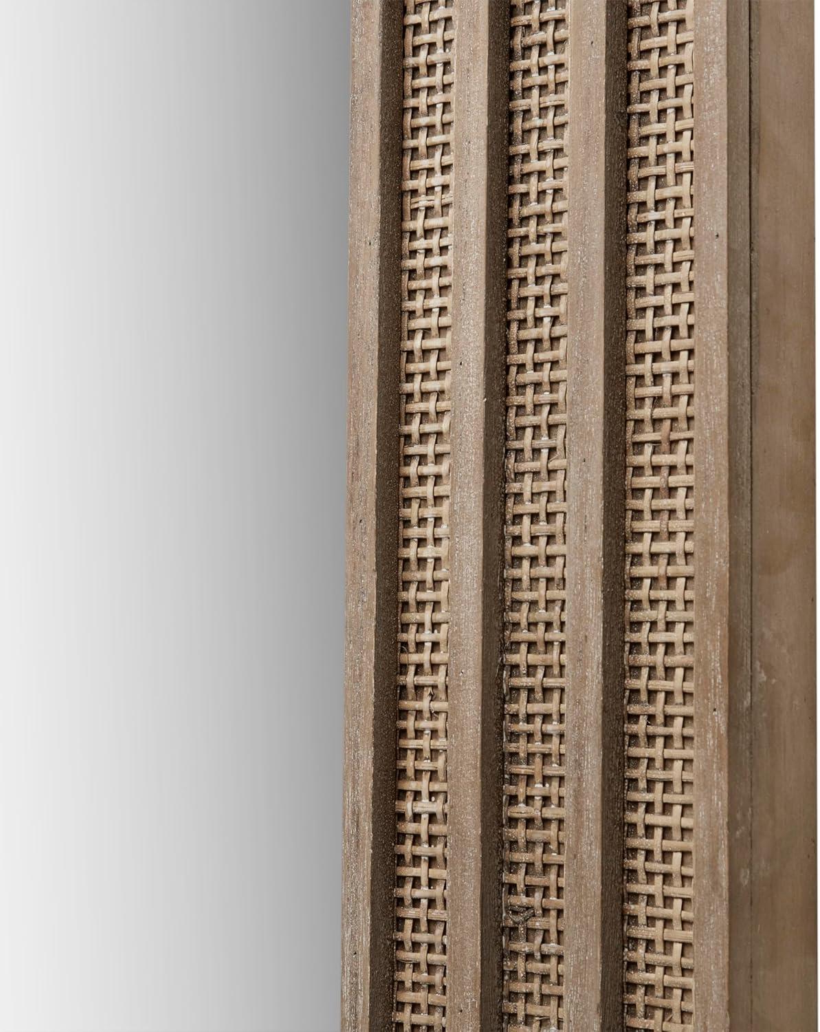 Playa Rectangular Wood And Rattan Wall Mirror