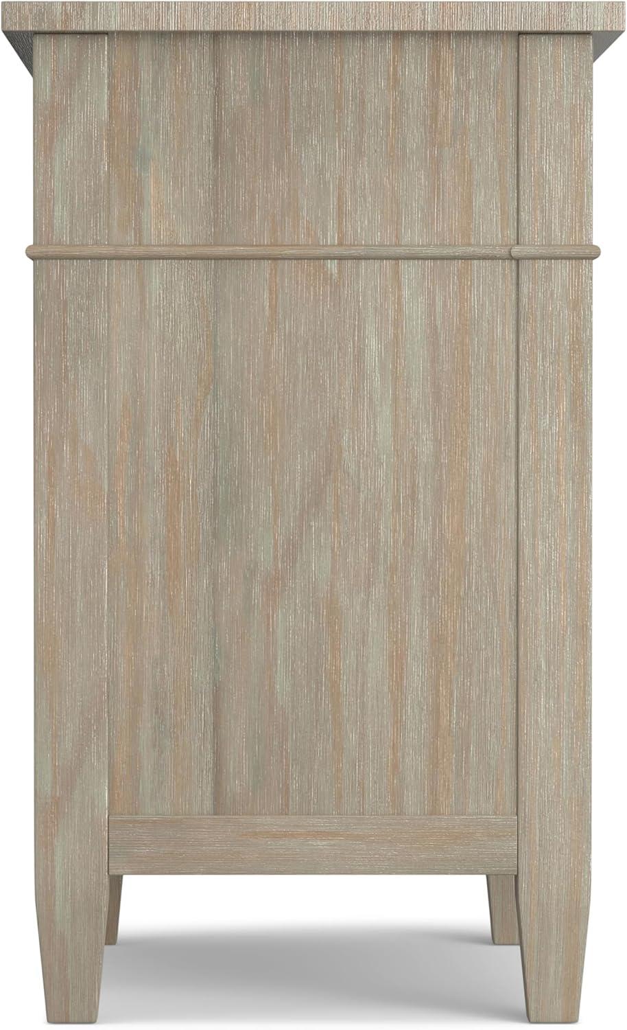 Simpli Home Carlton Solid Wood Bedside Table In Distressed Grey