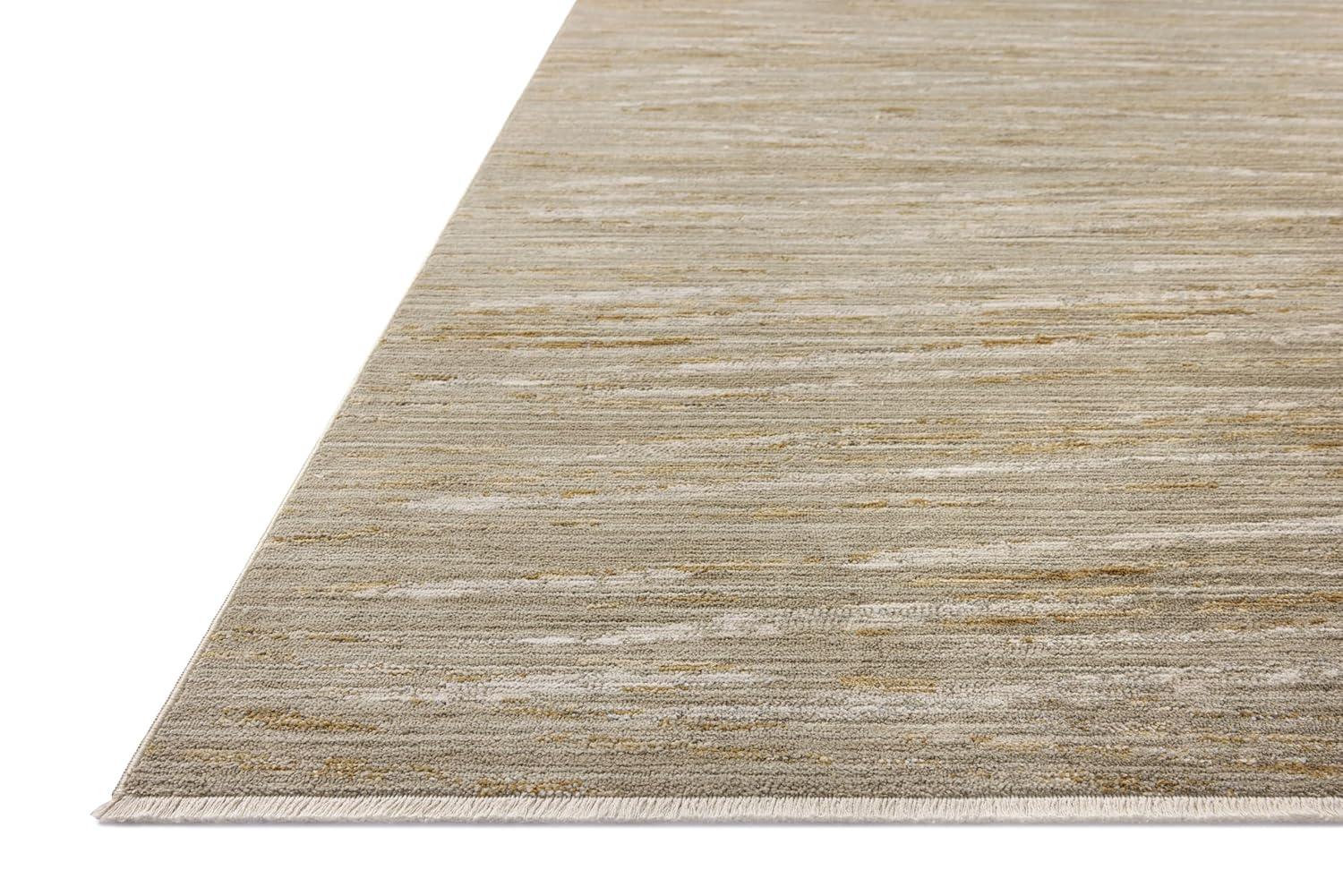 Sage and Gold Abstract Wool Area Rug, 5'-3" x 7'-9"