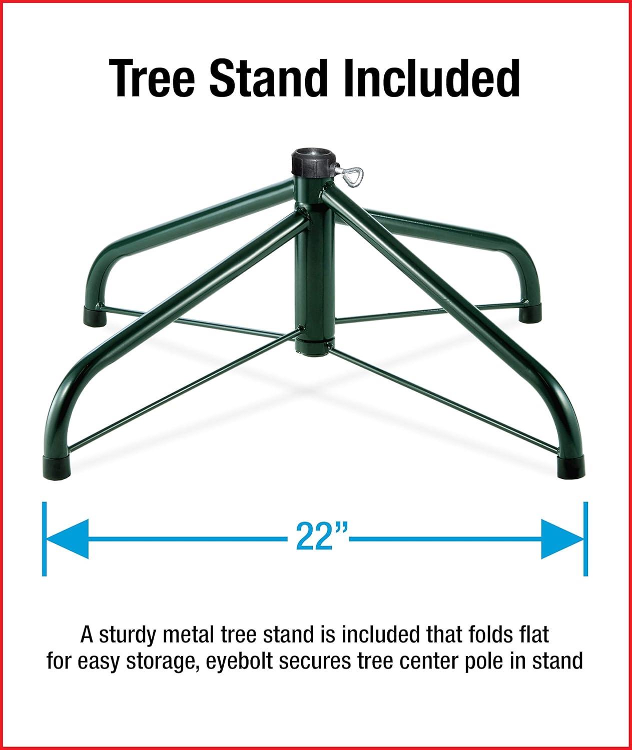 National Tree Company Pre-Lit Artificial Christmas Tree, Green, Dunhill Fir, Dual Color® LED Lights, Includes PowerConnect™ System and Stand, 7.5 Feet