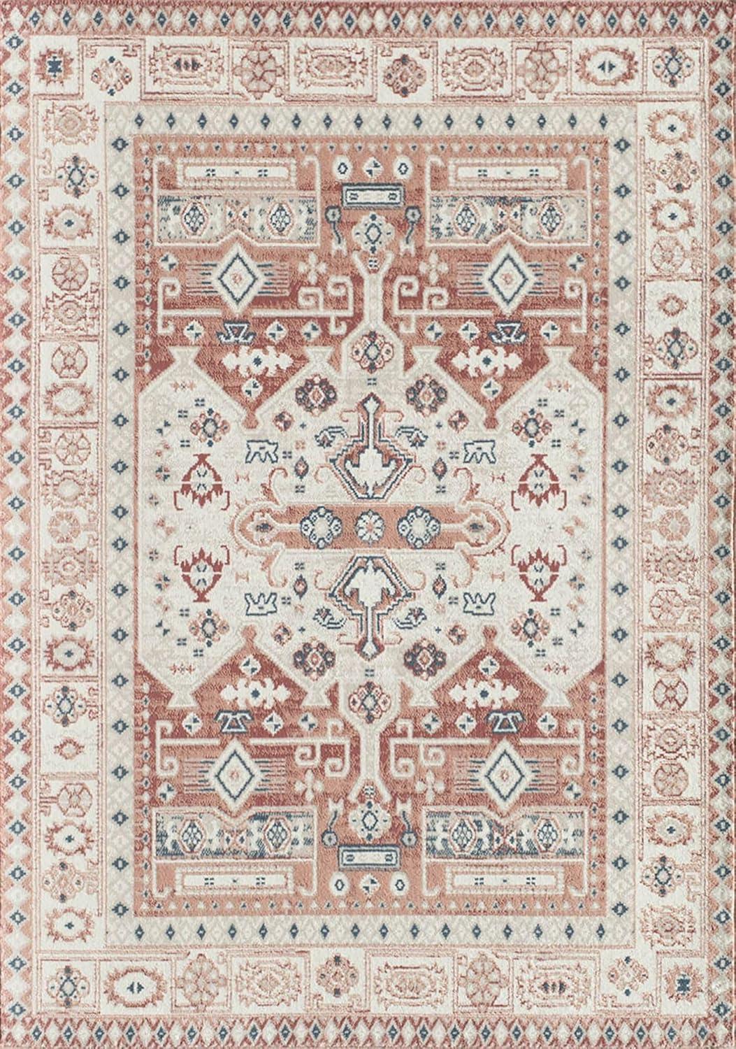Rugs America Gallagher GL60A Sangria Koti Vintage Transitional Orange Area Rug for Dining Room Rug Neutral Rug Living Room Rug Kitchen, 2'6"x4'