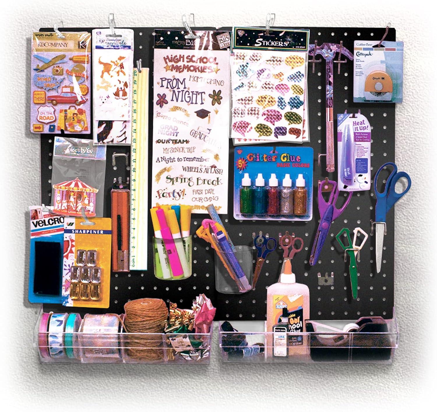 Azar Displays Black 70-Piece Pegboard Wall Organizer Kit