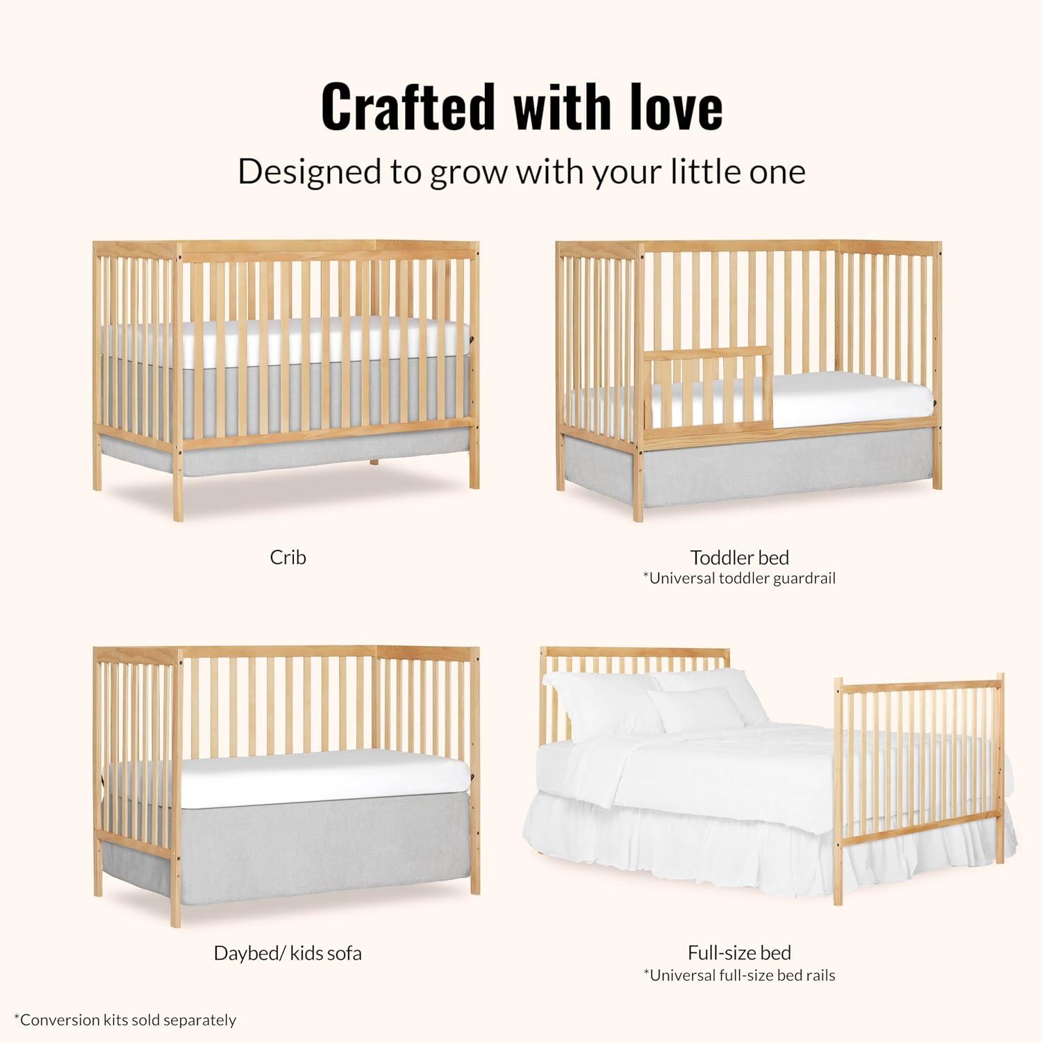 Dream On Me Greenguard Gold & JPMA Certified Synergy 5 in 1 Convertible Crib, Natural