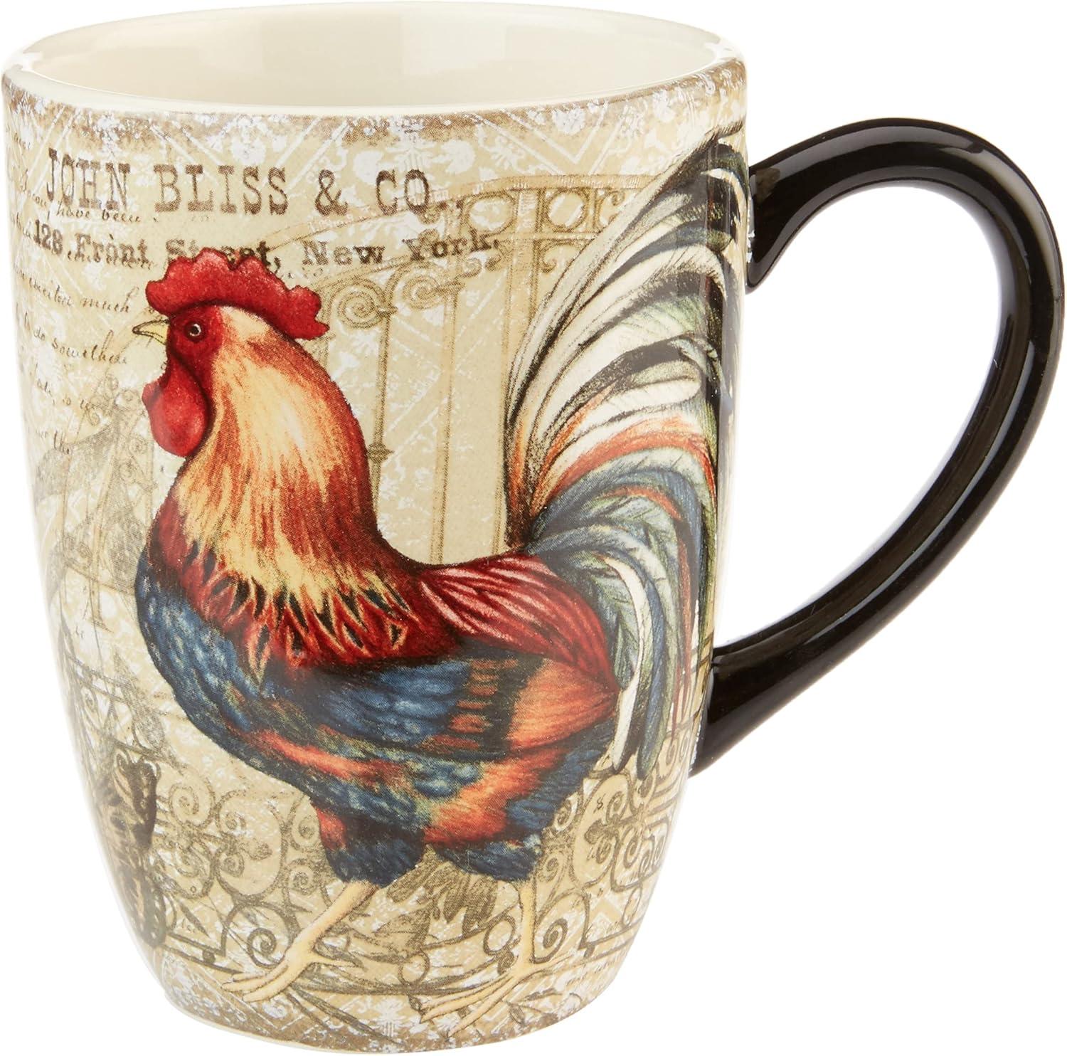 Gilded Rooster Set/4 Mug asst.