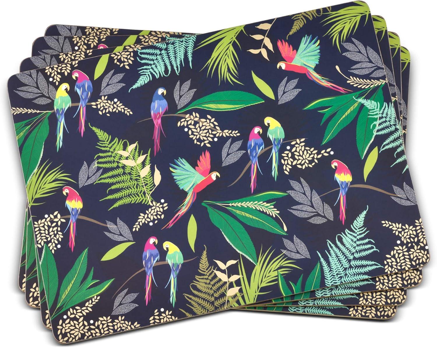 Sara Miller London for Pimpernel Parrot Placemats Set of 4 - 15.7 x 11.7 Inch