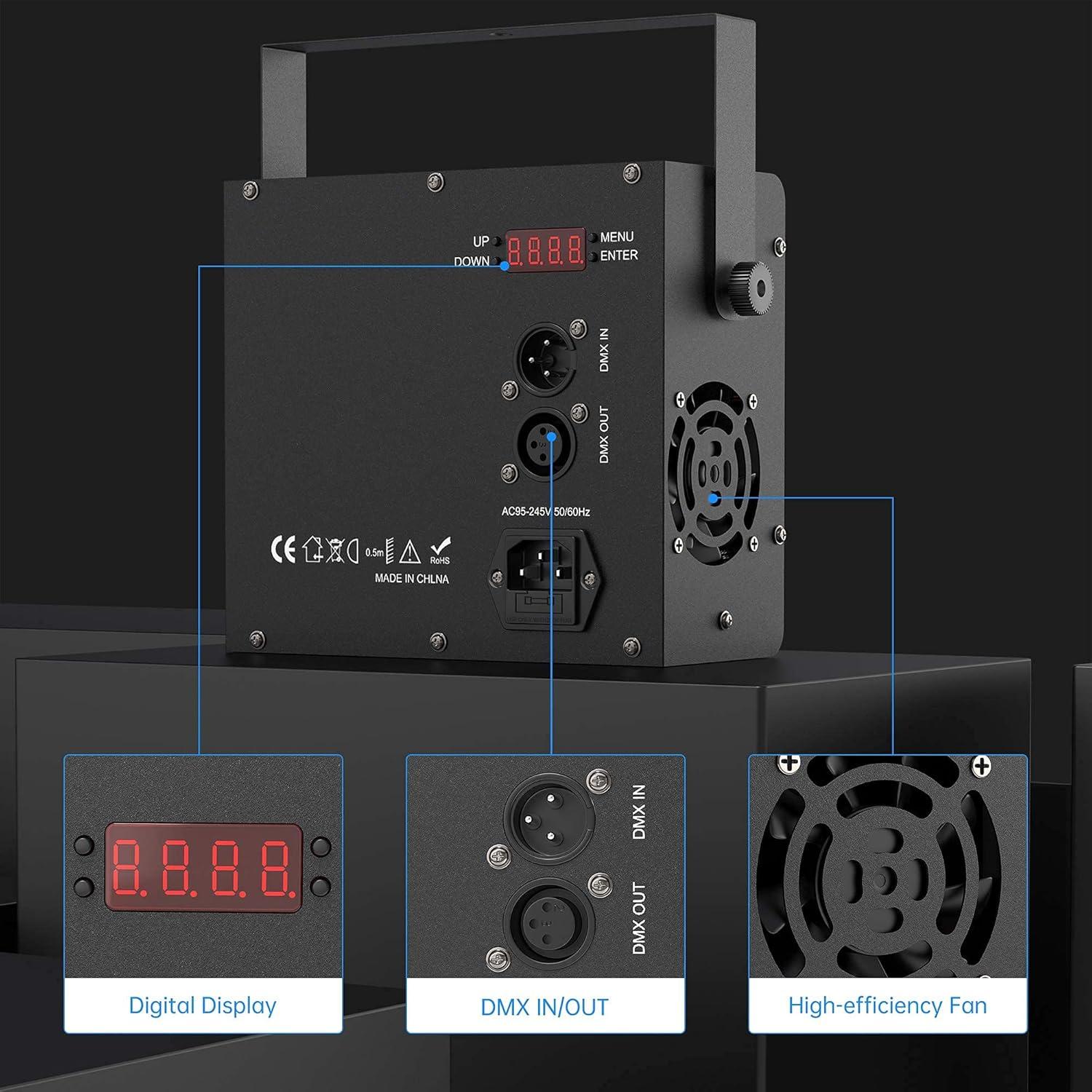 DJ Lights 4 in 1 with Disco Ball, LED Pattern & Strobe Sound Activated Stage Lights, Compatible with DMX Control for Home Dance Wedding Event Party