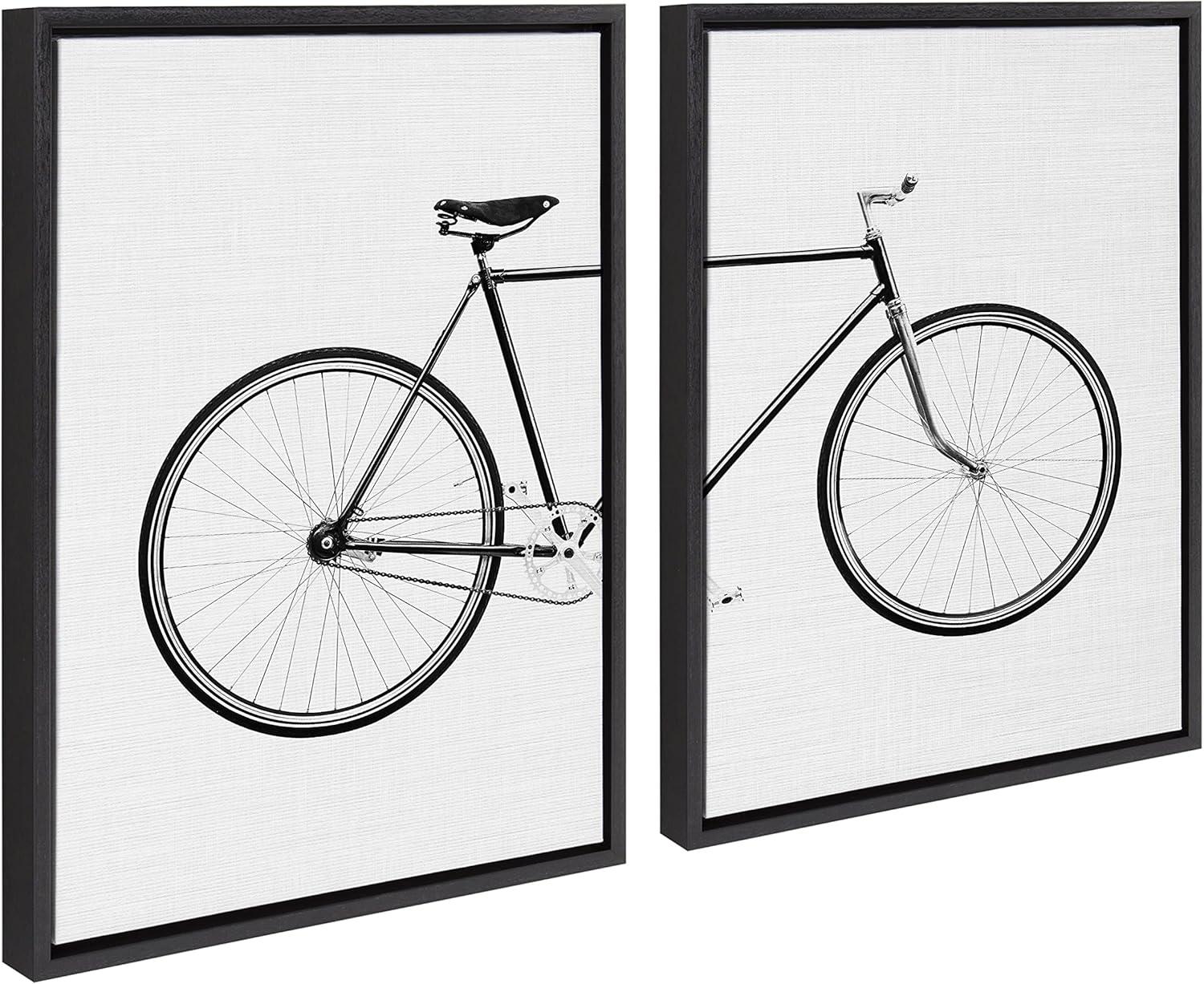 Kate and Laurel Sylvie Bicycle Framed Canvas by Simon Te of Tai Prints