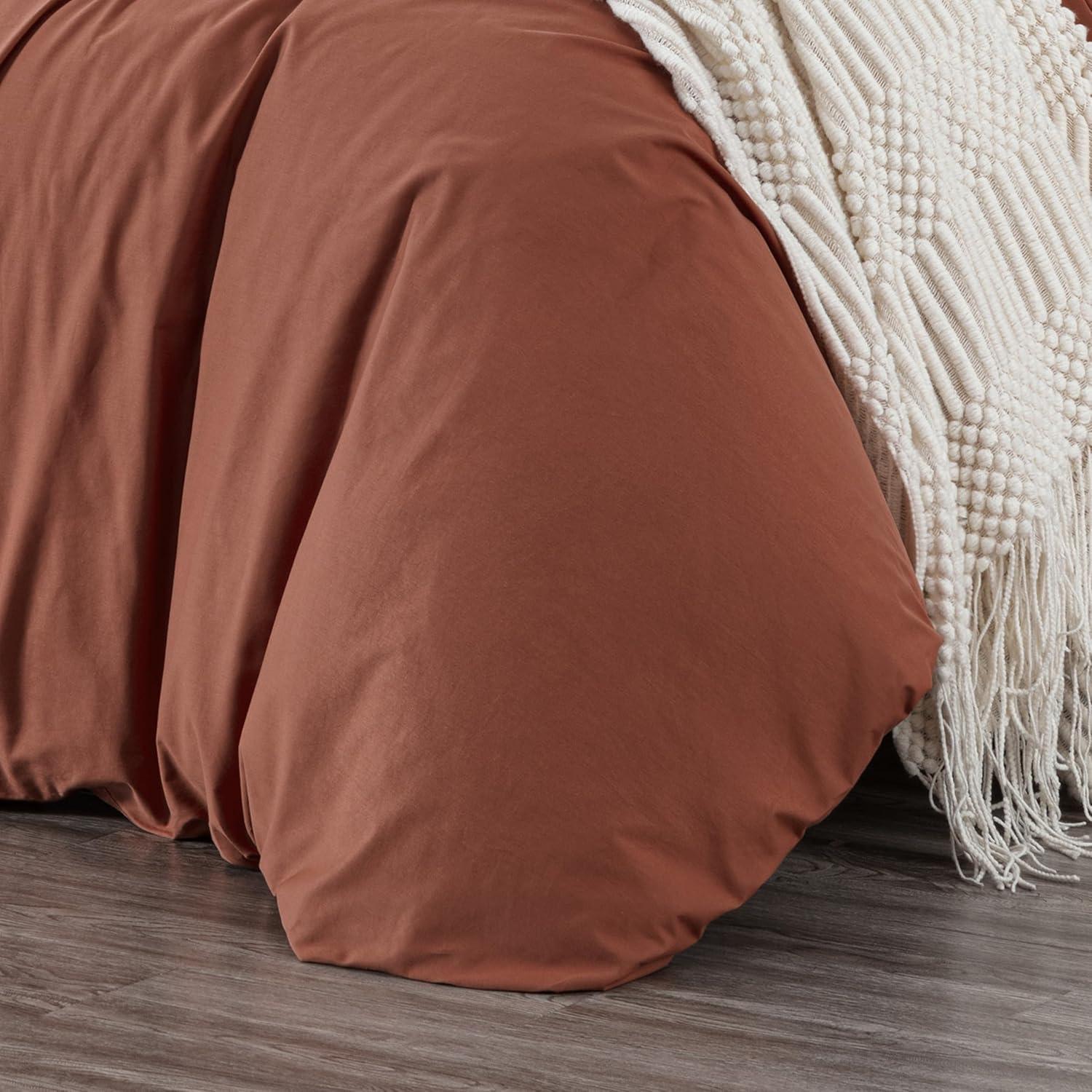 Chezmoi Collection Cotton Twill Solid Duvet Cover Set