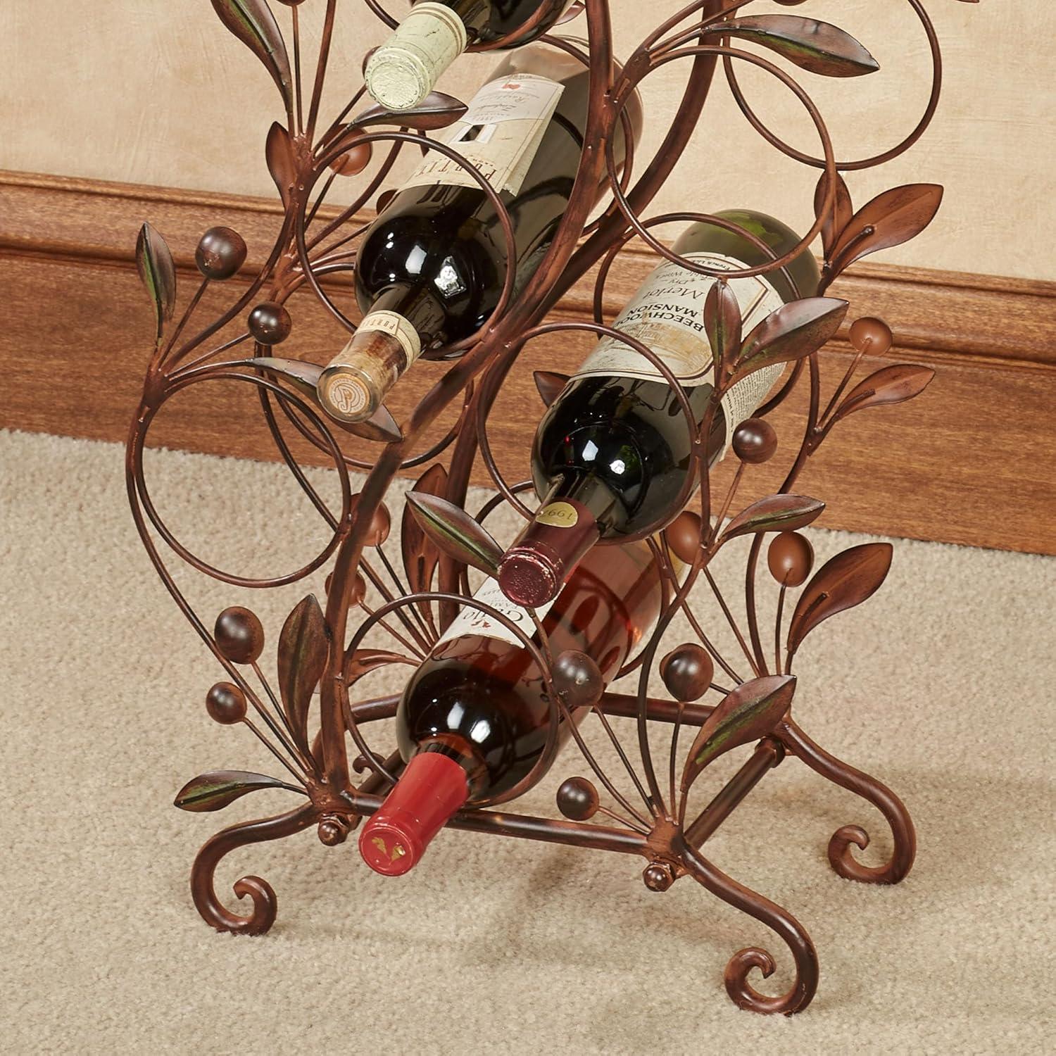 Touch of Class Catalonia Floor Wine Rack Brown - Made of Metal - Painted by Hand