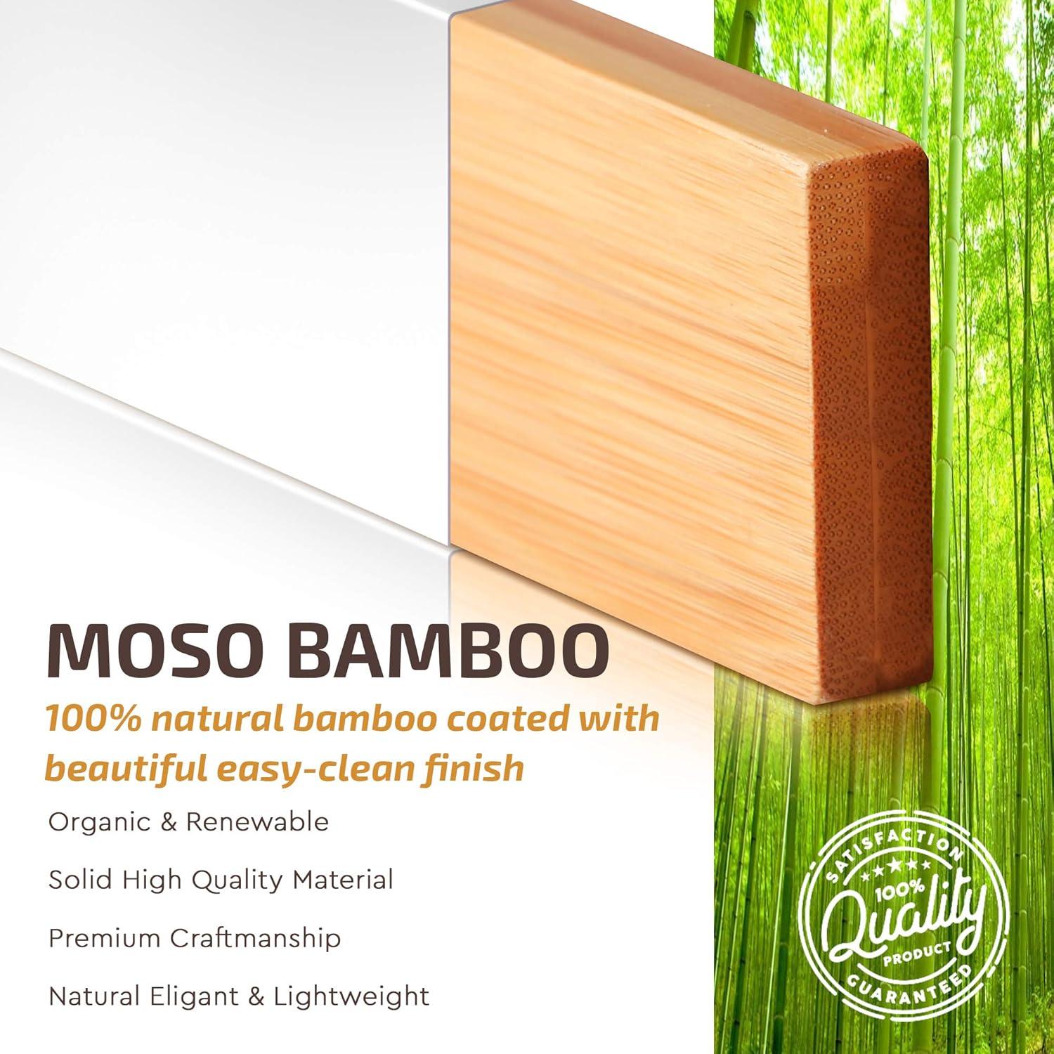 4 Pack Drawer Dividers Bamboo 2.6" High, 16-22" Adjustable Drawer Organizers for Clothes, Expandable Dresser Separators in Bedroom/Bathroom/Kitchen/Office Organization and Storage (Natural)