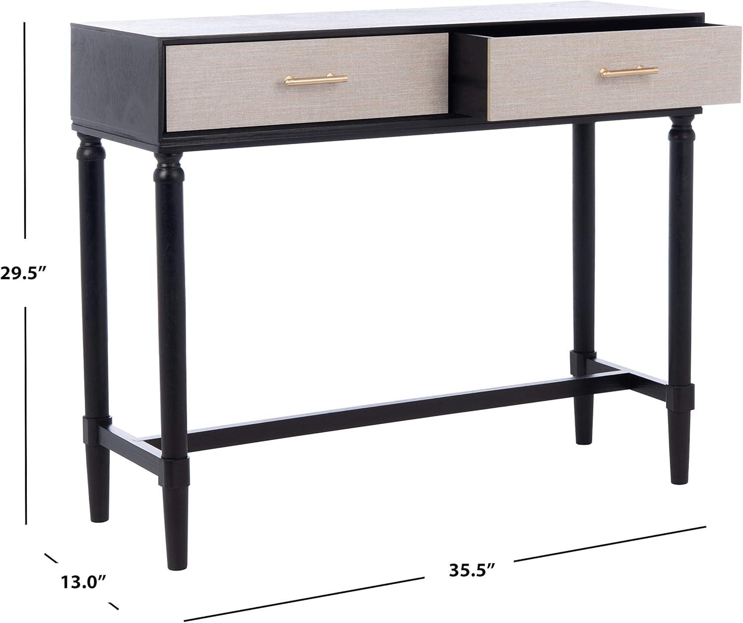 Estella 2 Drawer Console Table - CNS5731B - Black - Safavieh