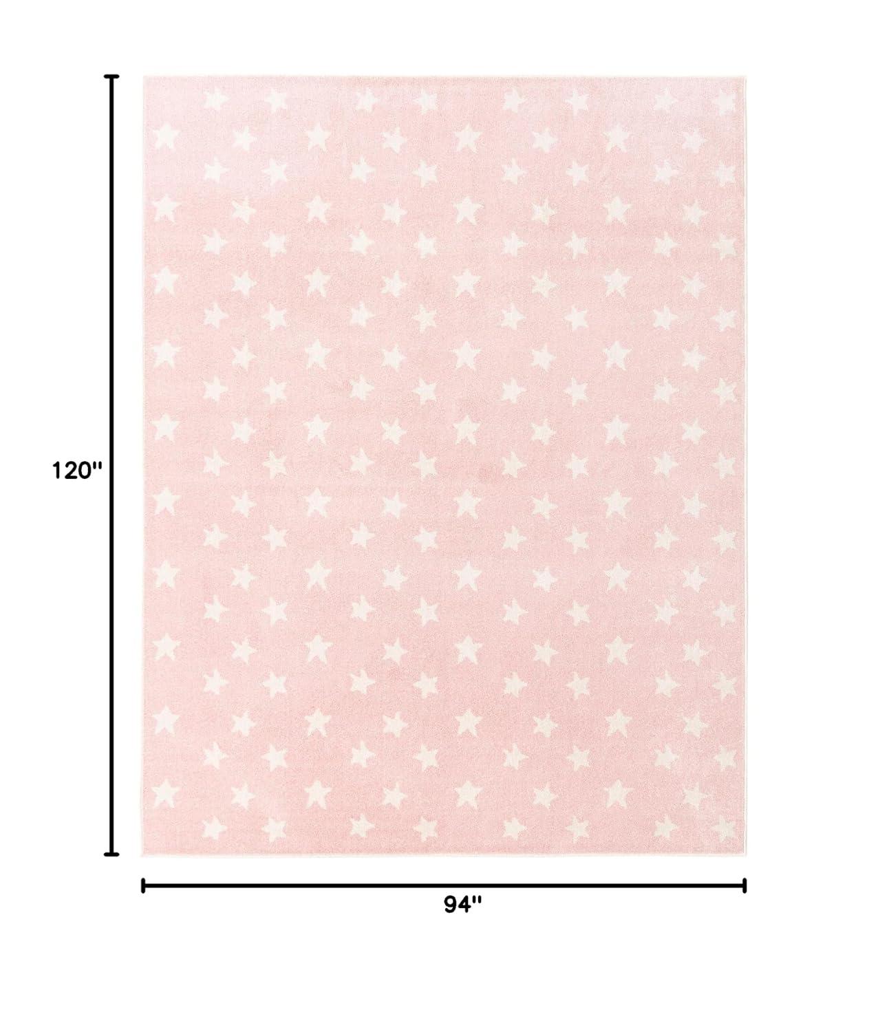 Unique Loom Whimsy Stars Baby Pink/Ivory Kid Rug