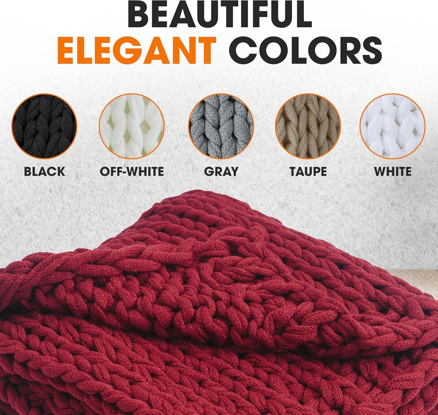 Cheer Collection Chunky Cable Knit Throw Blanket - 50" x 60"