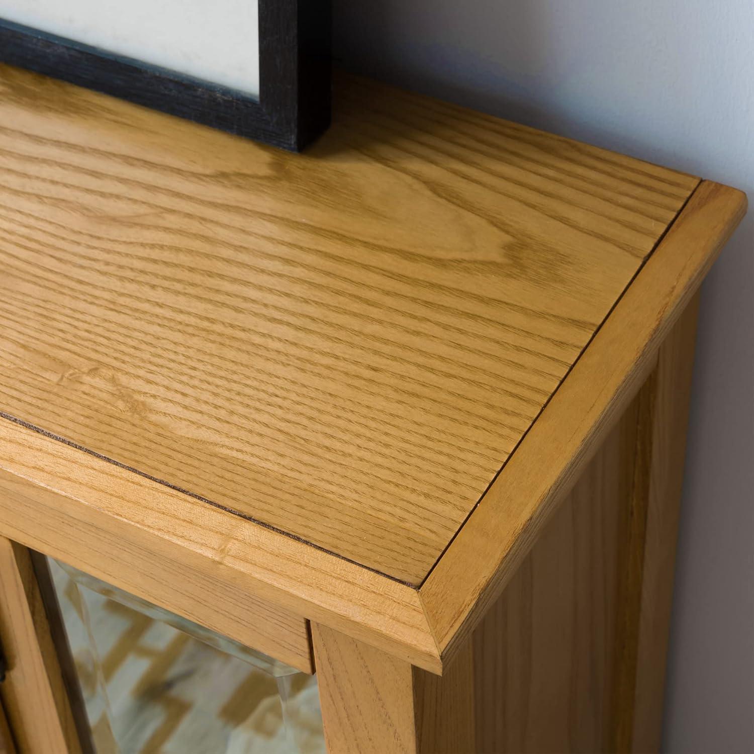 Entryway Curio Cabinet with Interior Light in Desert Sand