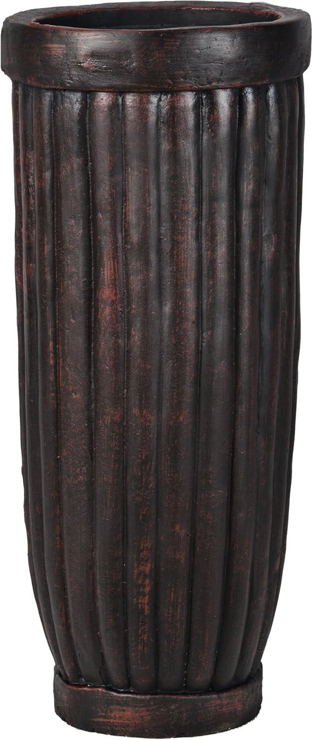 Elegant 29" Fiberstone Traditional Planter in Artificial Wood Finish