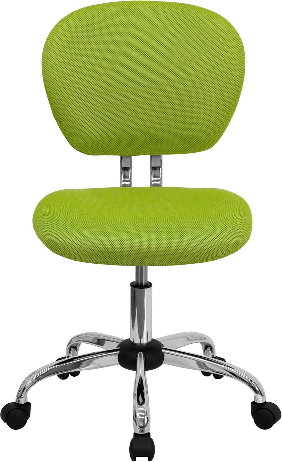 Flash Furniture Mid-Back Apple Green Mesh Padded Swivel Task Office Chair with Chrome Base