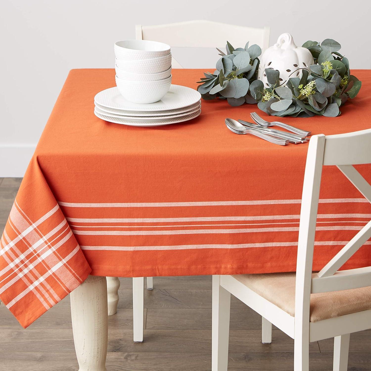 Burnt Orange Harvest Market Tablecloth 60X84