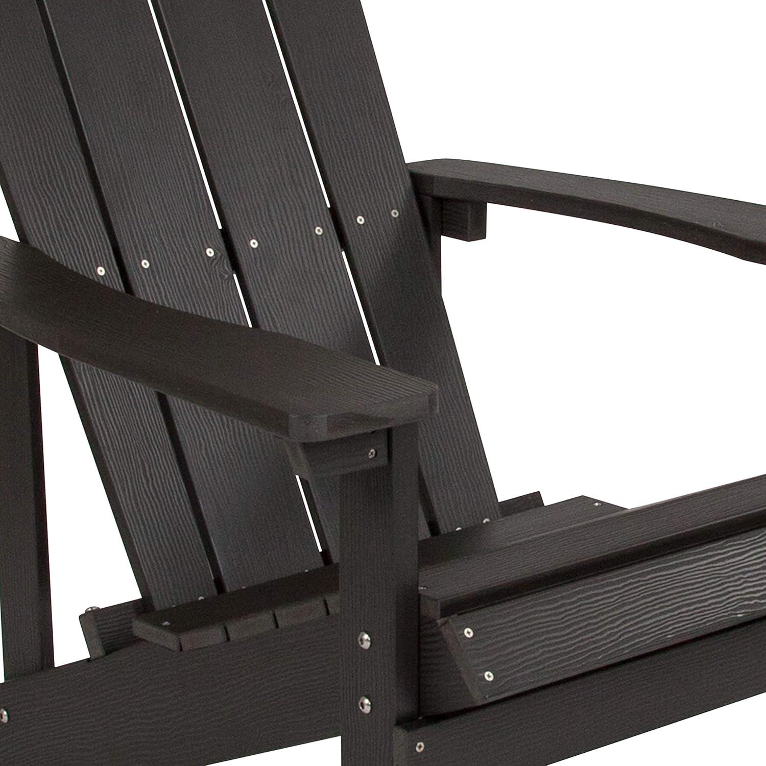 Flash Furniture Charlestown All-Weather Poly Resin Wood Adirondack Chair in Slate Gray