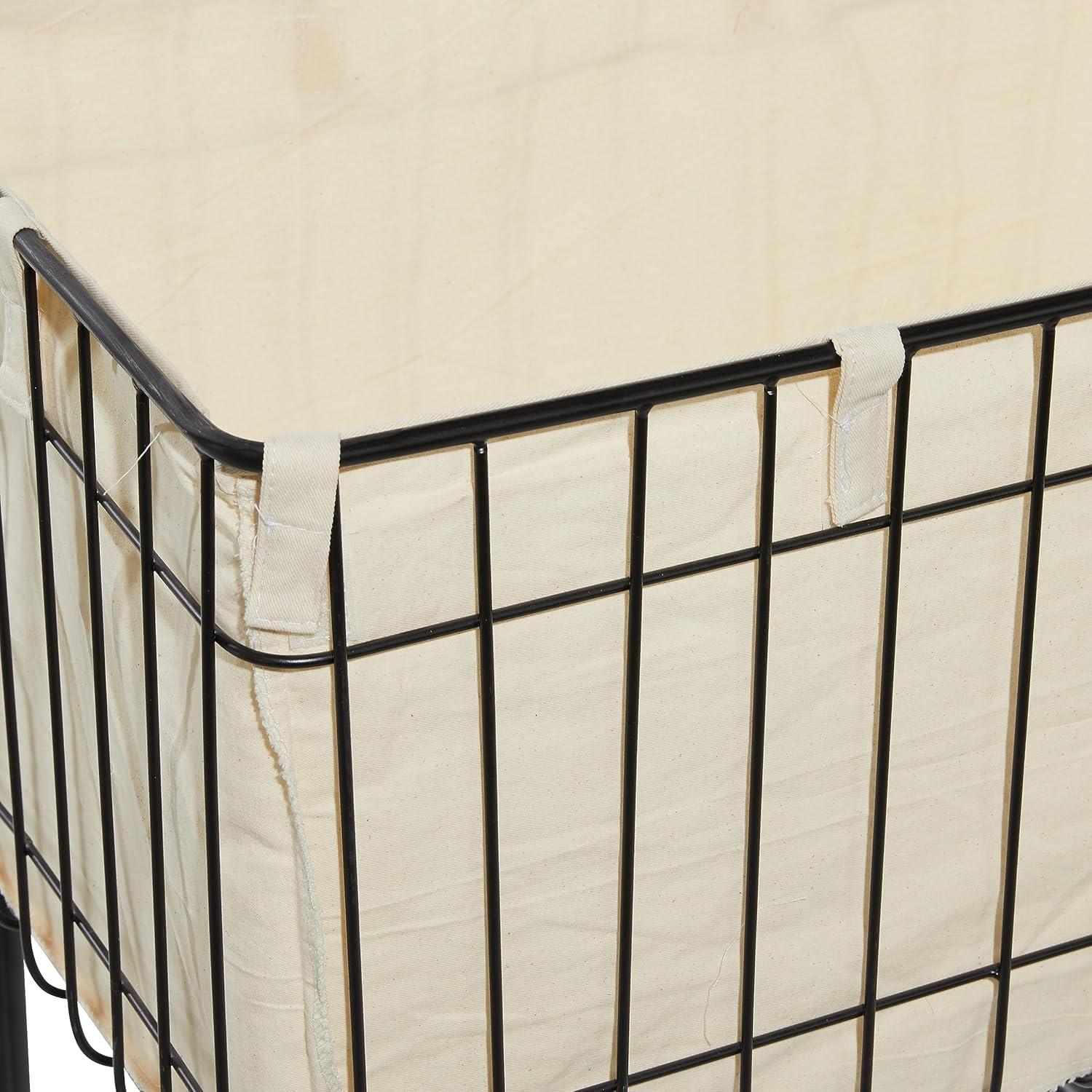 Joss & Main Metal Deep Set Wire Basket Storage Cart with Wheels and Fabric Lining & Reviews | Joss & Main