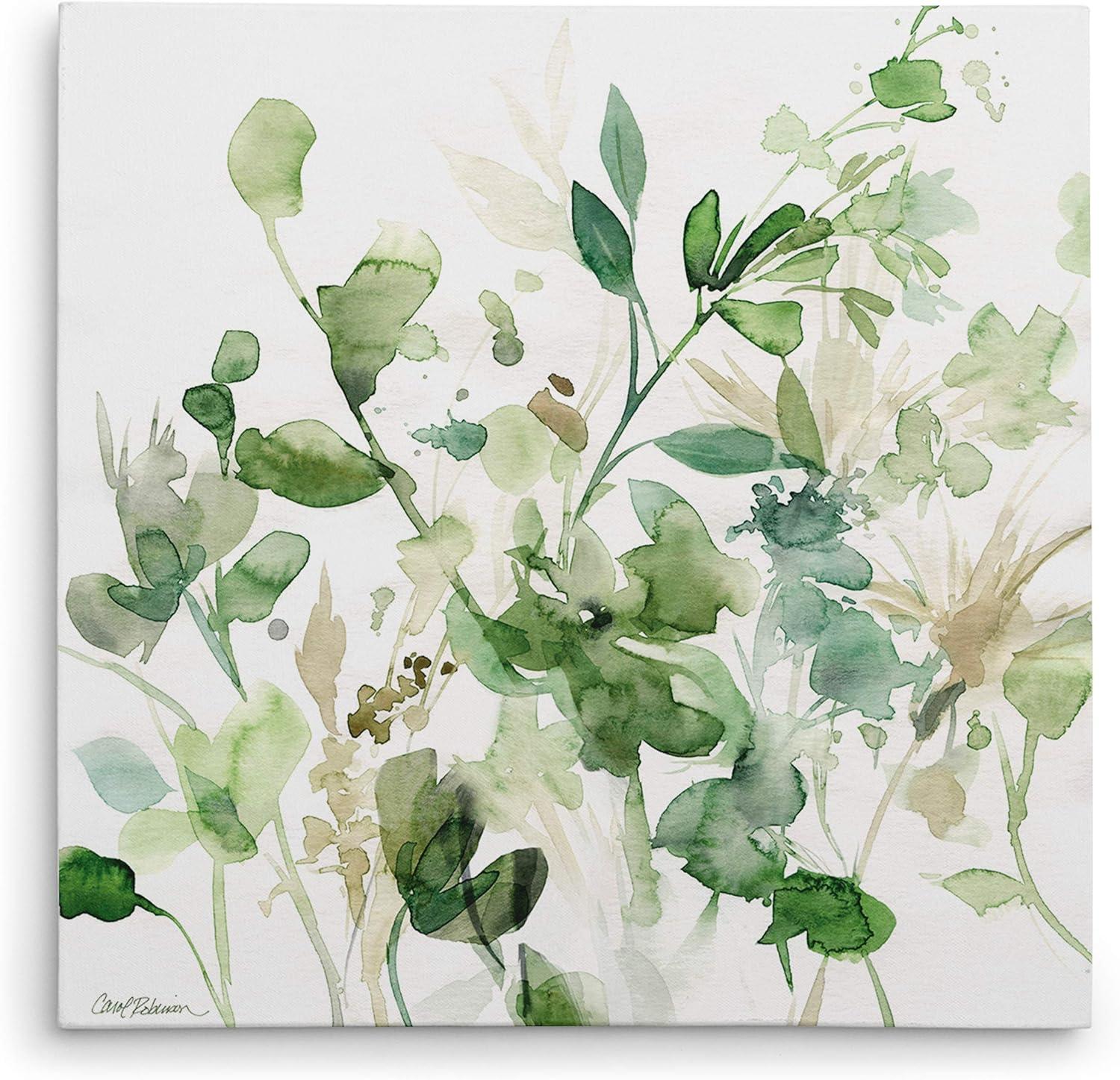 Sage Garden Green and Beige Canvas Wall Art, 24x24