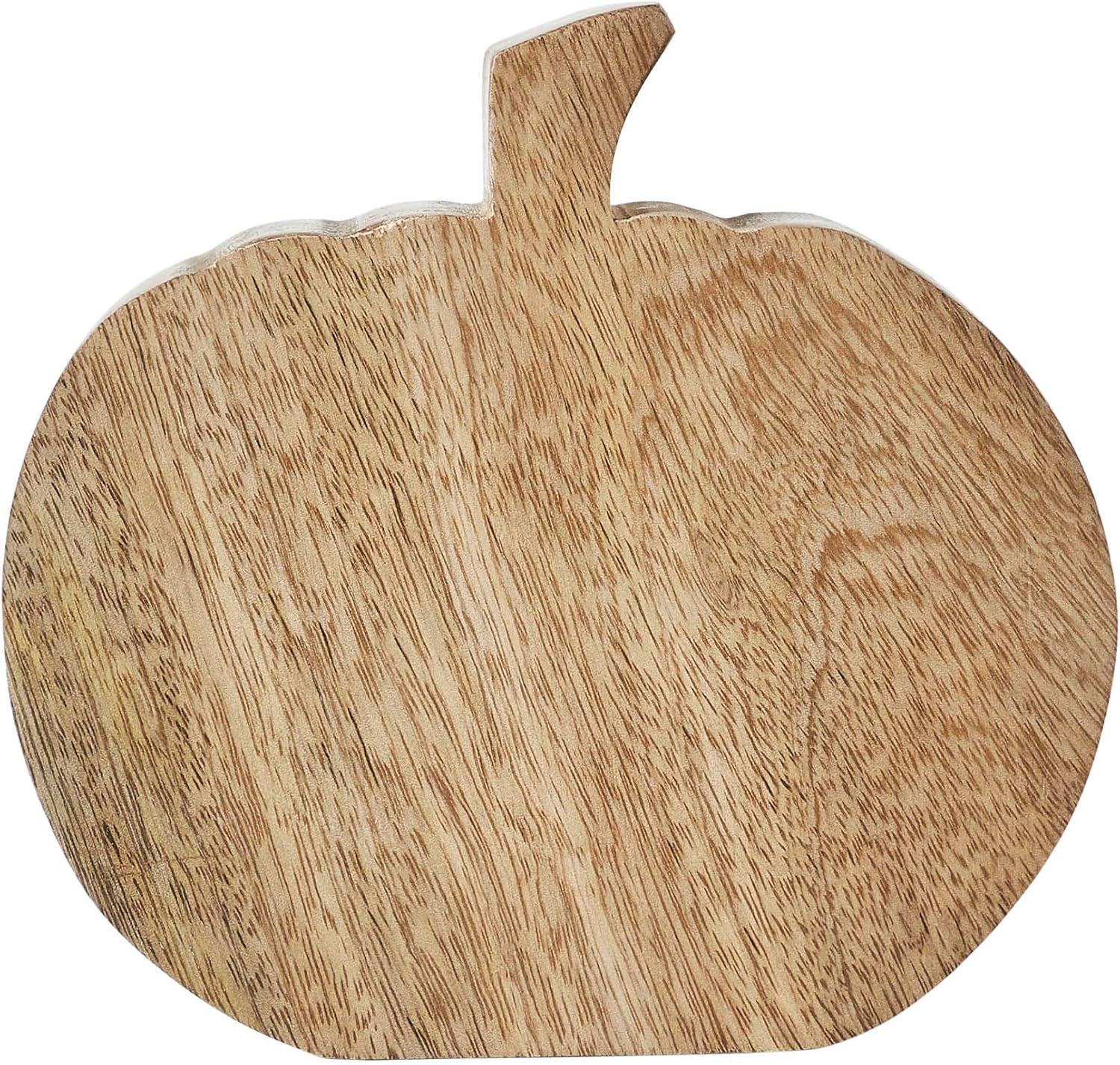 VHC Brands Farm Fresh Pumpkin Patch Pumpkin Shaped Wood Decor 6.25x6x1.25